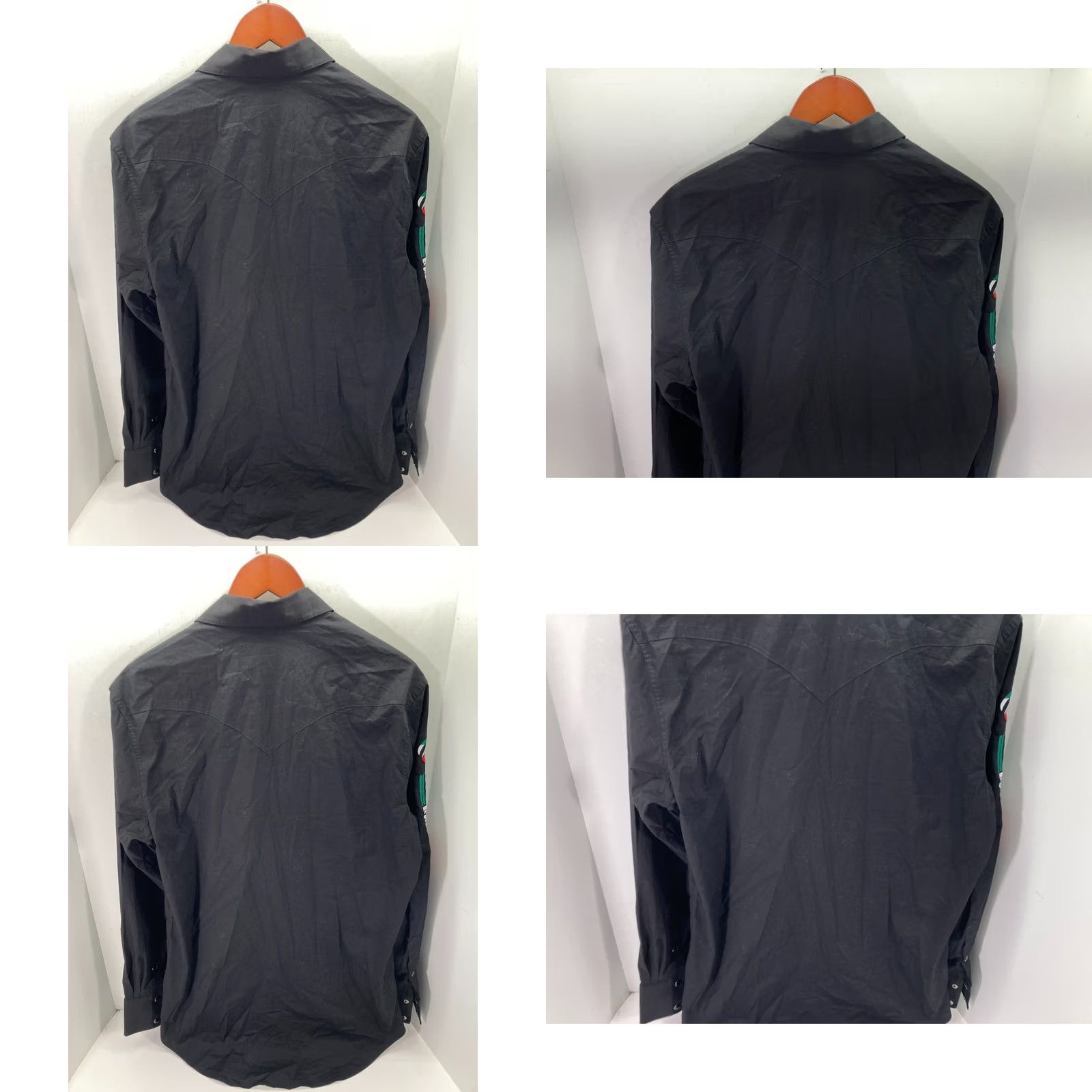 Denime Rock & Roll Denim Western Shirt Mens M Black Snap Front Cowboy Embroidered Logo Long Sleeve Size US M / EU 48-50 / 2 - 8 Thumbnail
