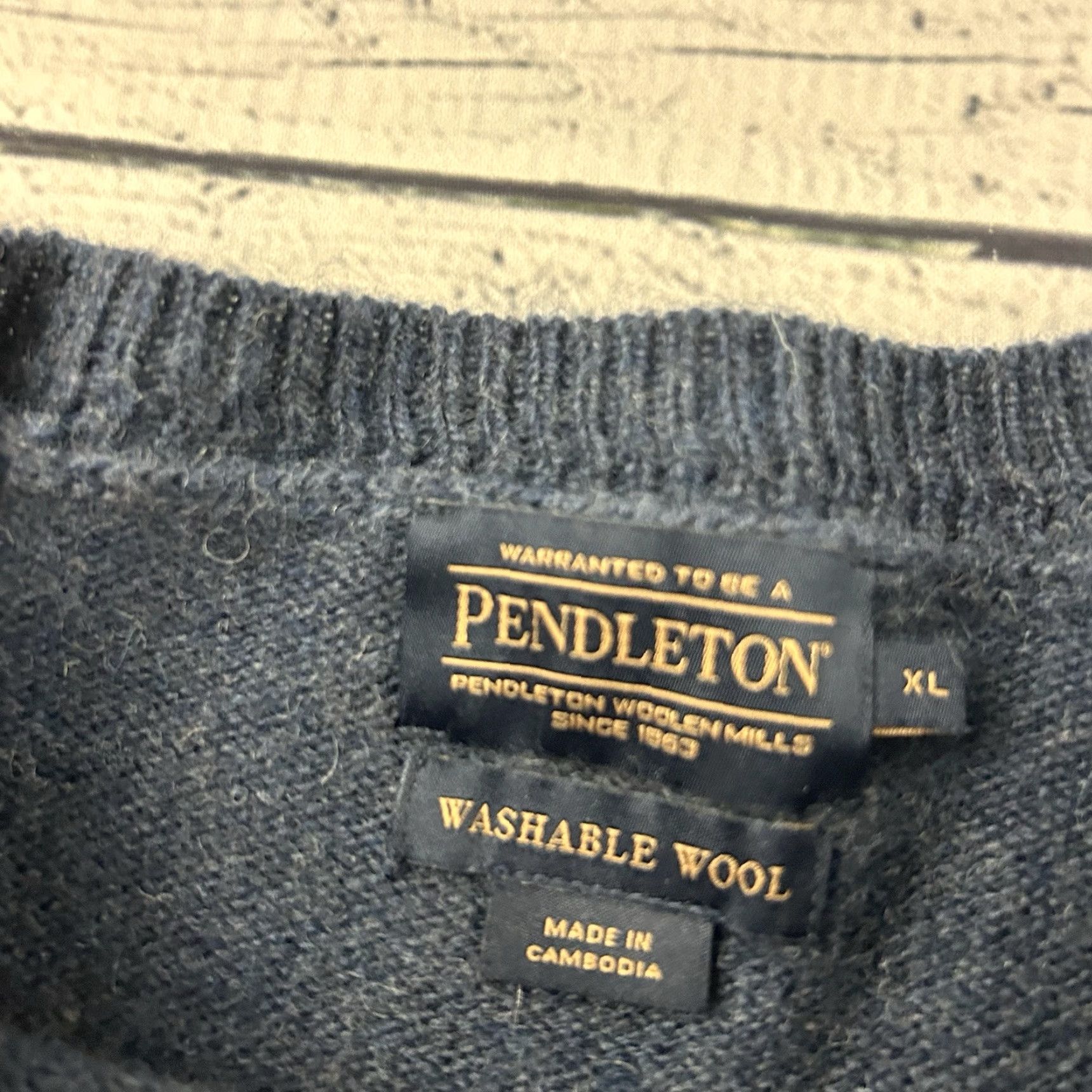 Pendleton Pendleton Pullover Wool Sweater Men's XL Blue Crew Neck Shirt Sweater Mens XL Blue Pullover Wool Pendleton Size US XL / EU 56 / 4 - 2 Thumbnail