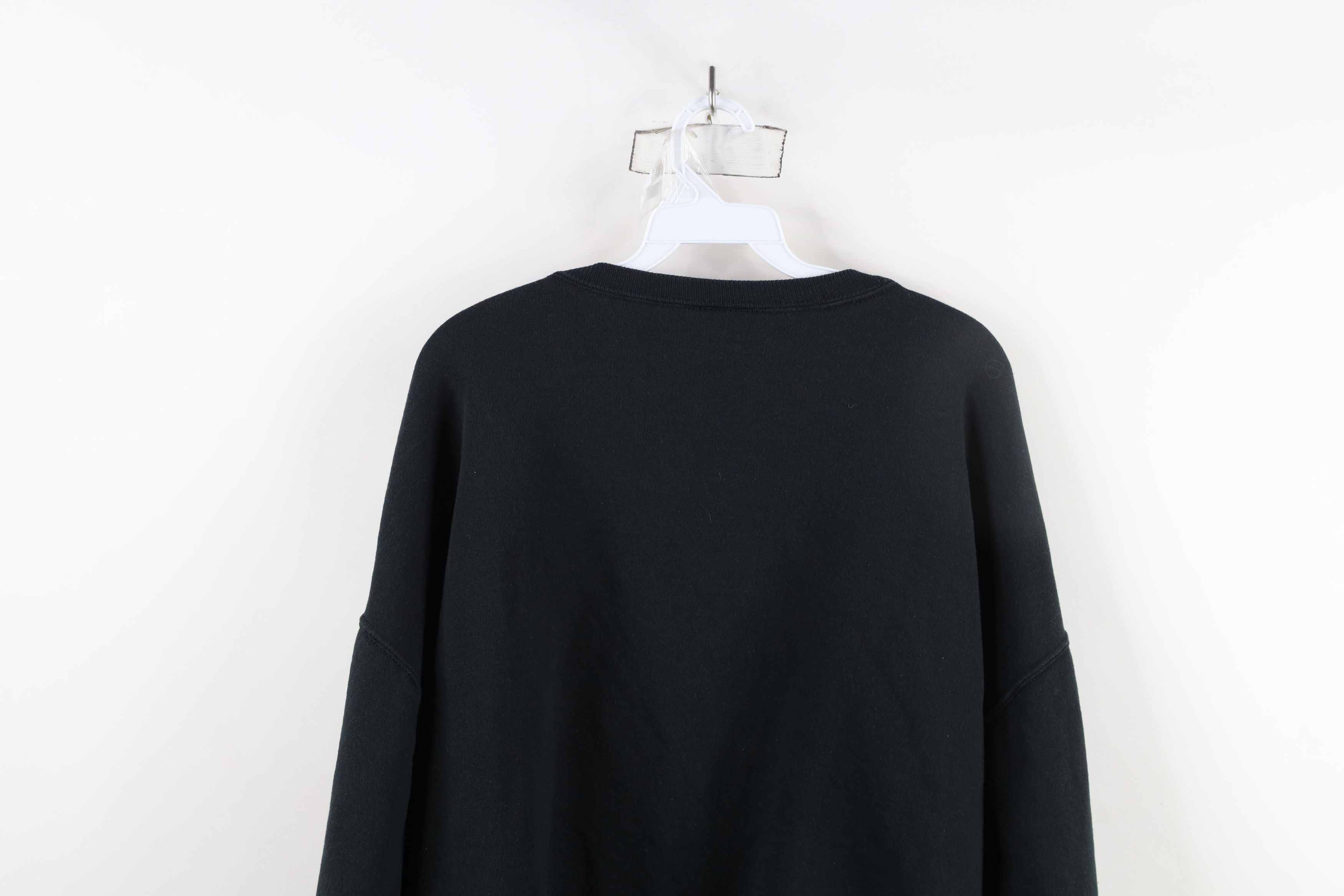 Vintage Vintage 90s Streetwear Faded Blank Crewneck Sweatshirt Black Size US XXL / EU 58 / 5 - 9 Thumbnail