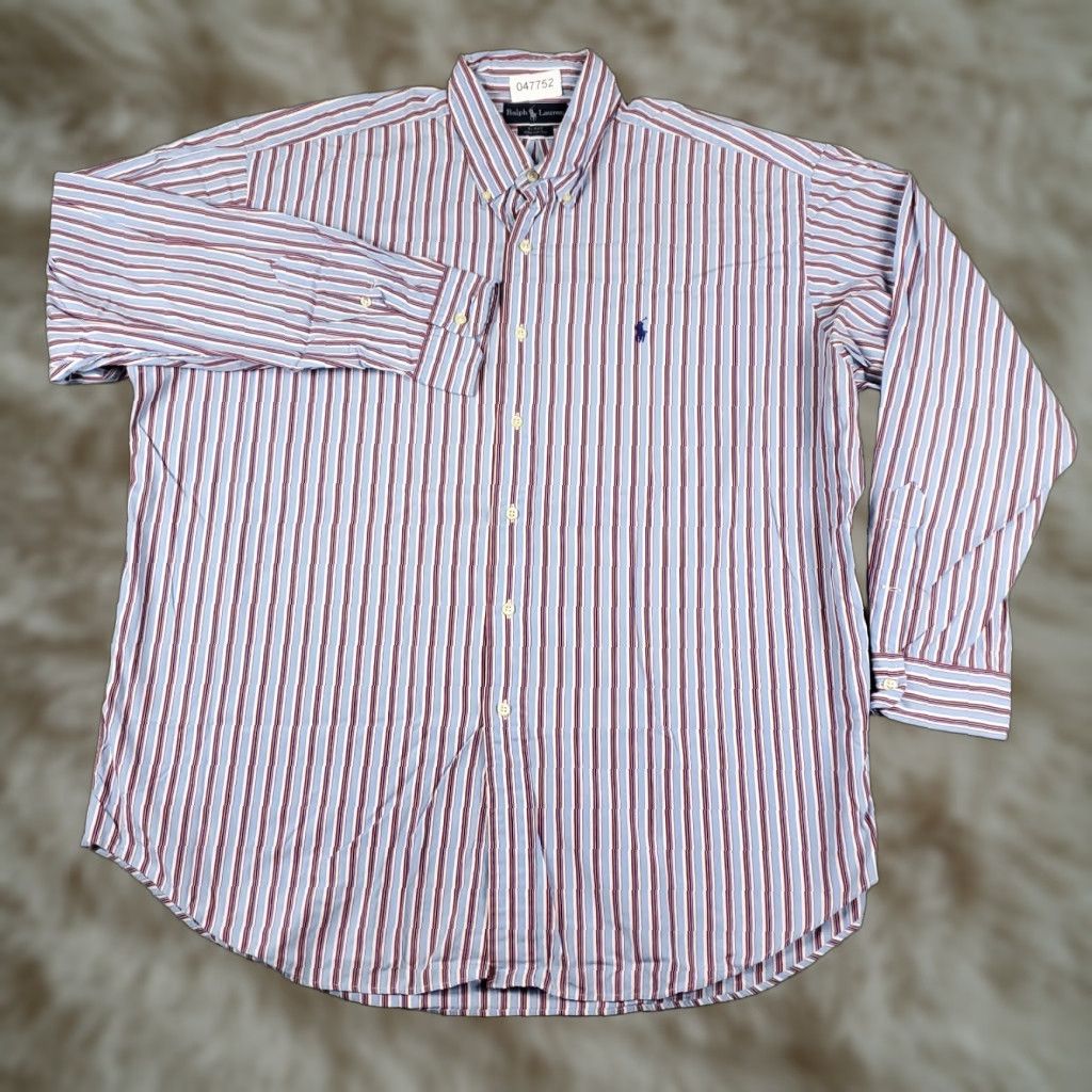 Ralph Lauren Ralph Lauren Shirt Men XL Blue Red Striped Pony Button-Up Collared Long Sleeve Casual Classic American Preppy Mens XL Blue Striped Polo Shirt? Size US XL / EU 56 / 4 - 1 Thumbnail