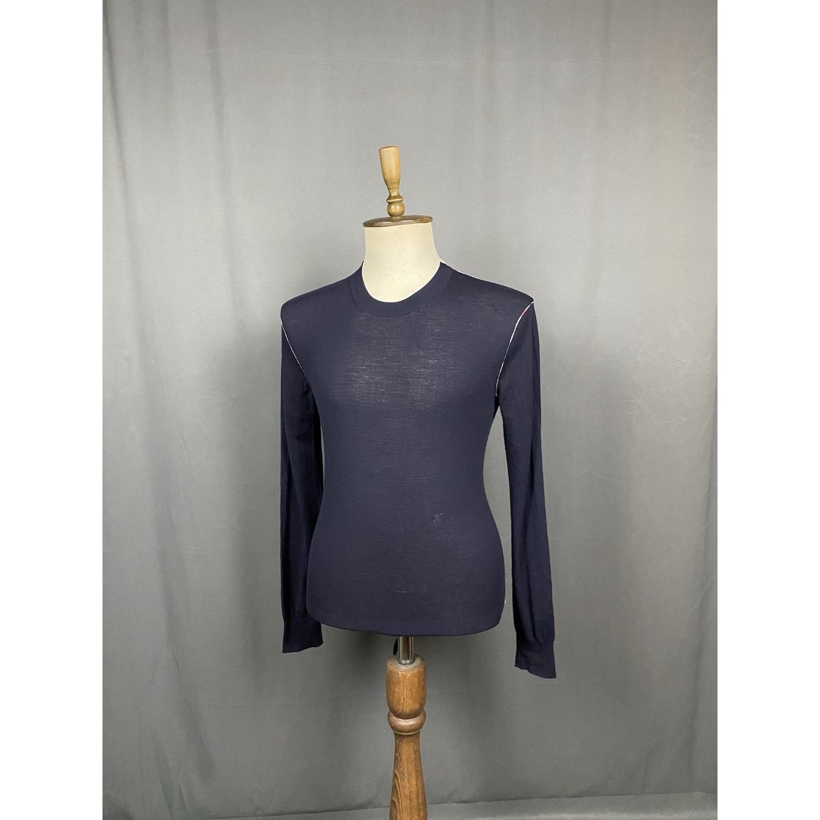 Celine Celine Men's Blue Crewneck Wool Knitted Sweater Size S-M Size US S / EU 44-46 / 1 - 4 Thumbnail