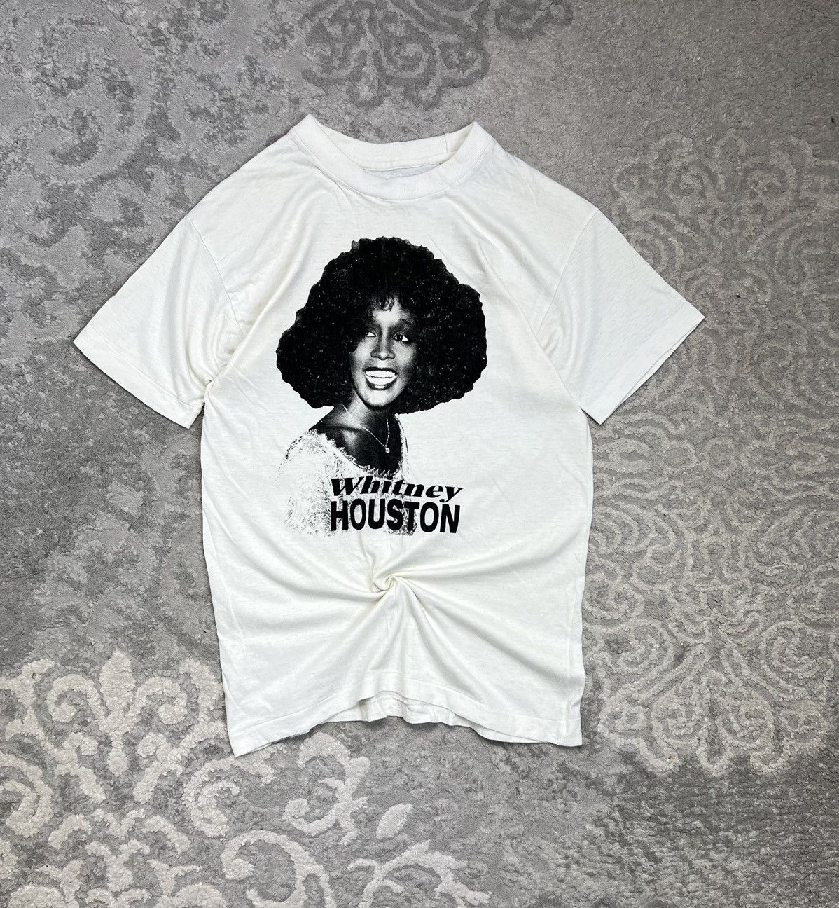 Vintage 80’s Very Rare Tshirt Whitney Houston Pop USA Single Stitch Size US M / EU 48-50 / 2 - 1 Thumbnail