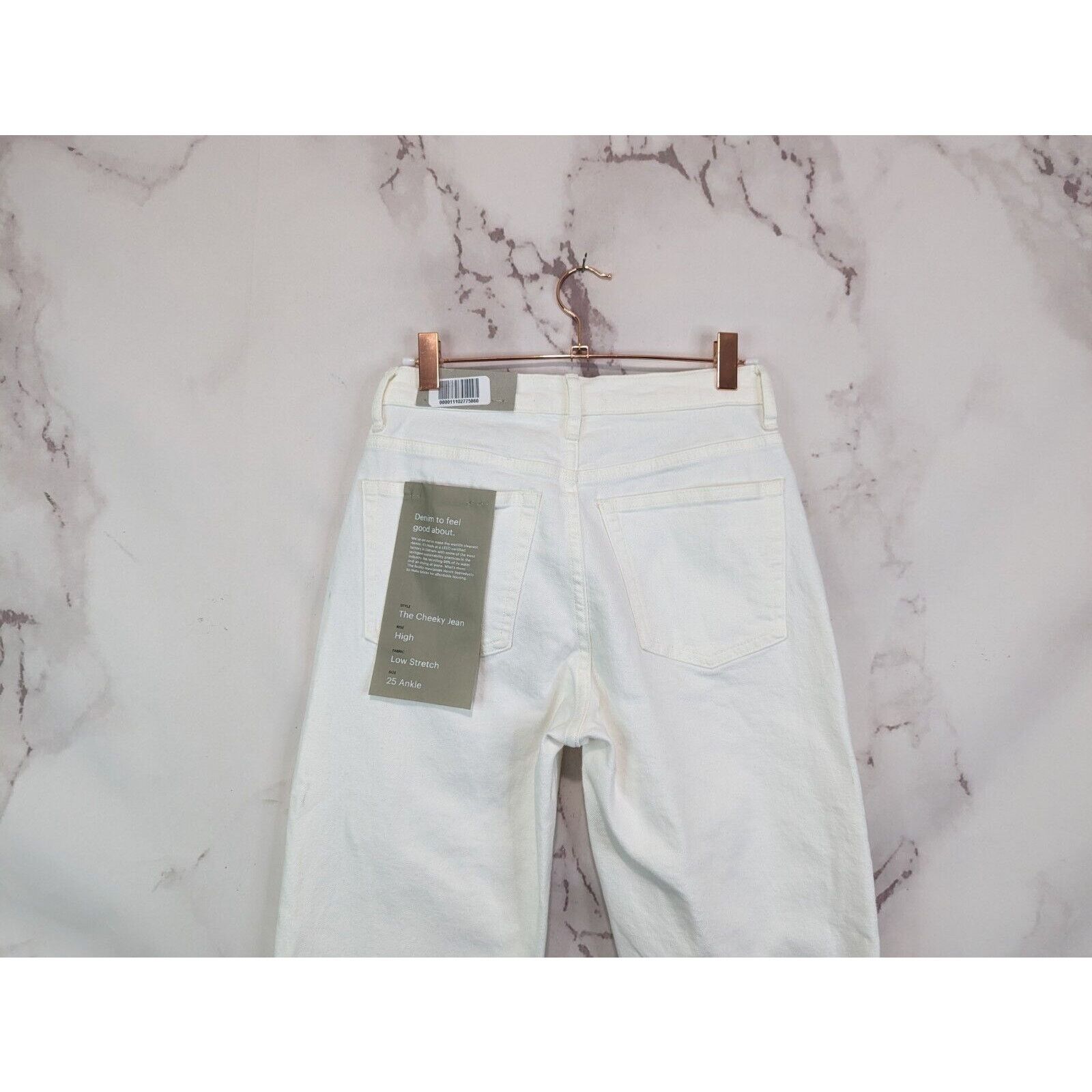 Everlane Everlane Jean Women 25 Cheeky Straight White Crop Denim Size 25" / US 0 / IT 36 - 5 Thumbnail