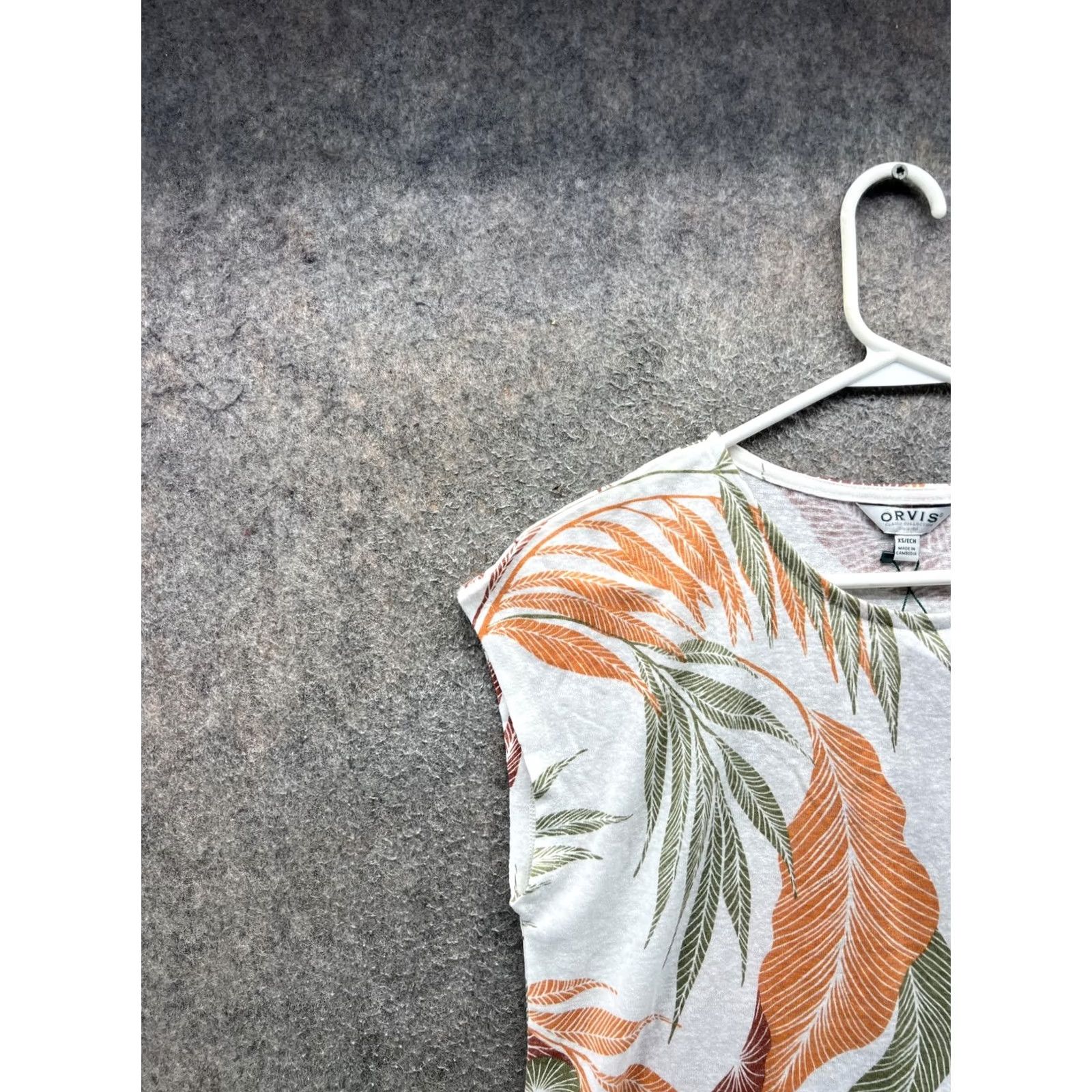 Orvis Orvis Womens XS Multicolor Tropical Leaf Crew Neck Cap Sleeve Jersey Top Shirt Casual Summer Womens Size XS / US 0-2 / IT 36-38 - 7 Thumbnail