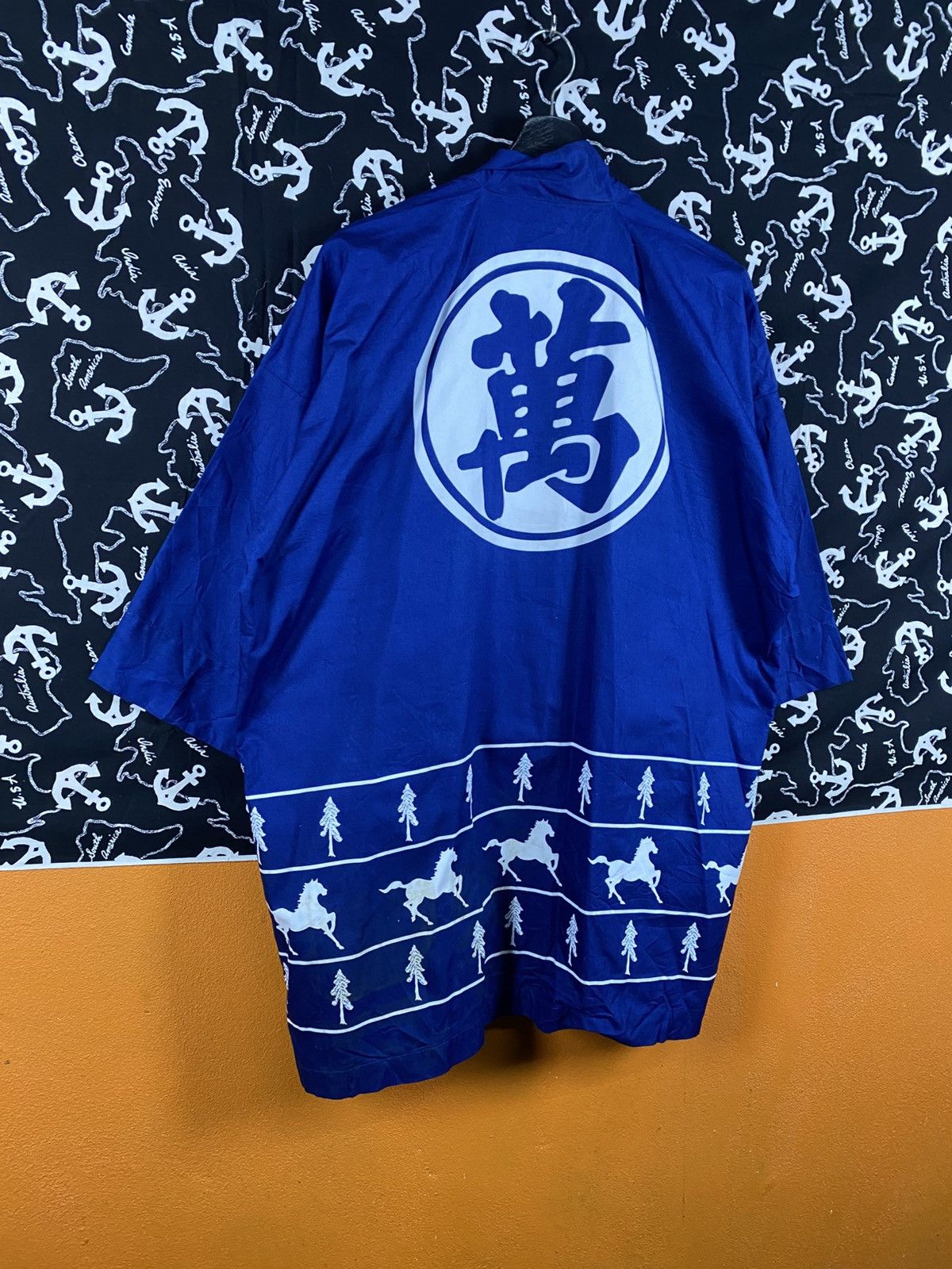 Japanese Brand Vintage Japanese Happi Coat Blue Kanji Print Festival Size US M / EU 48-50 / 2 - 8 Thumbnail
