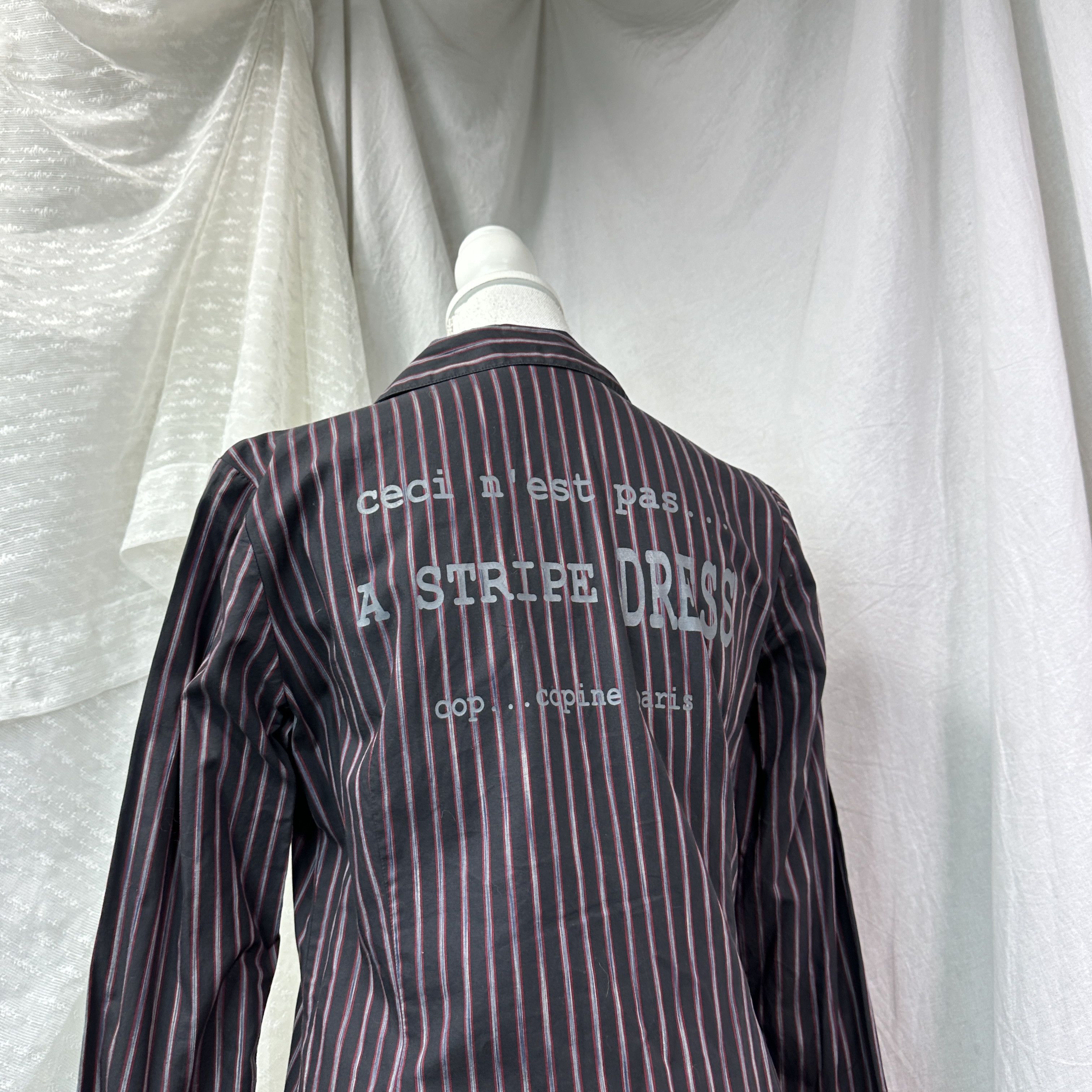 Cop Copine Vintage Striped Cop Copine Ceci N’est Pas A Stripe Dress 00s Size L / US 10 / IT 46 - 7 Thumbnail
