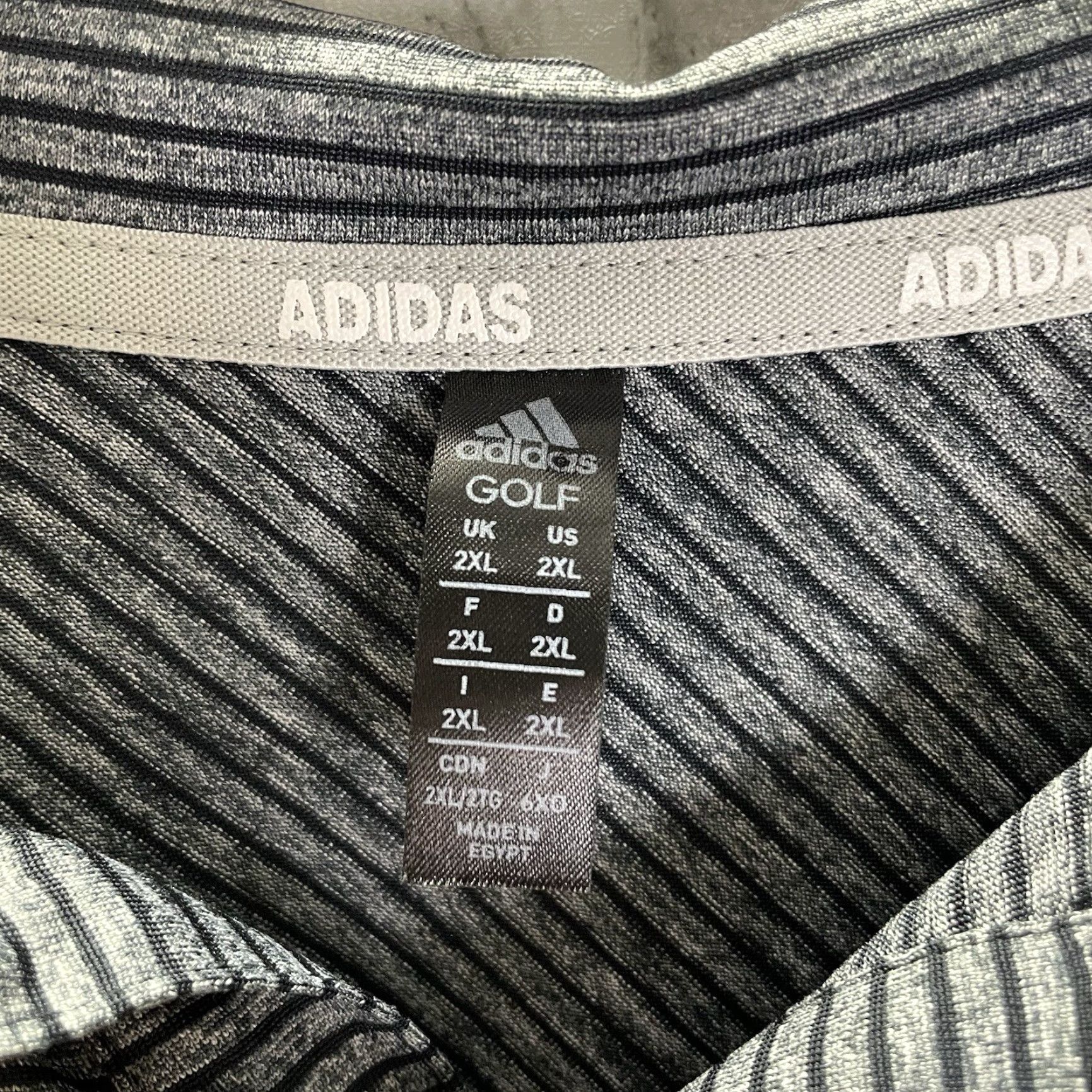Adidas Adidas Golf Gray Striped Polo Shirt Mens 2XL Athletic Shirt Polo Golf Gr ay Striped Adidas Golf Mens 2XL Size US XXL / EU 58 / 5 - 4 Thumbnail