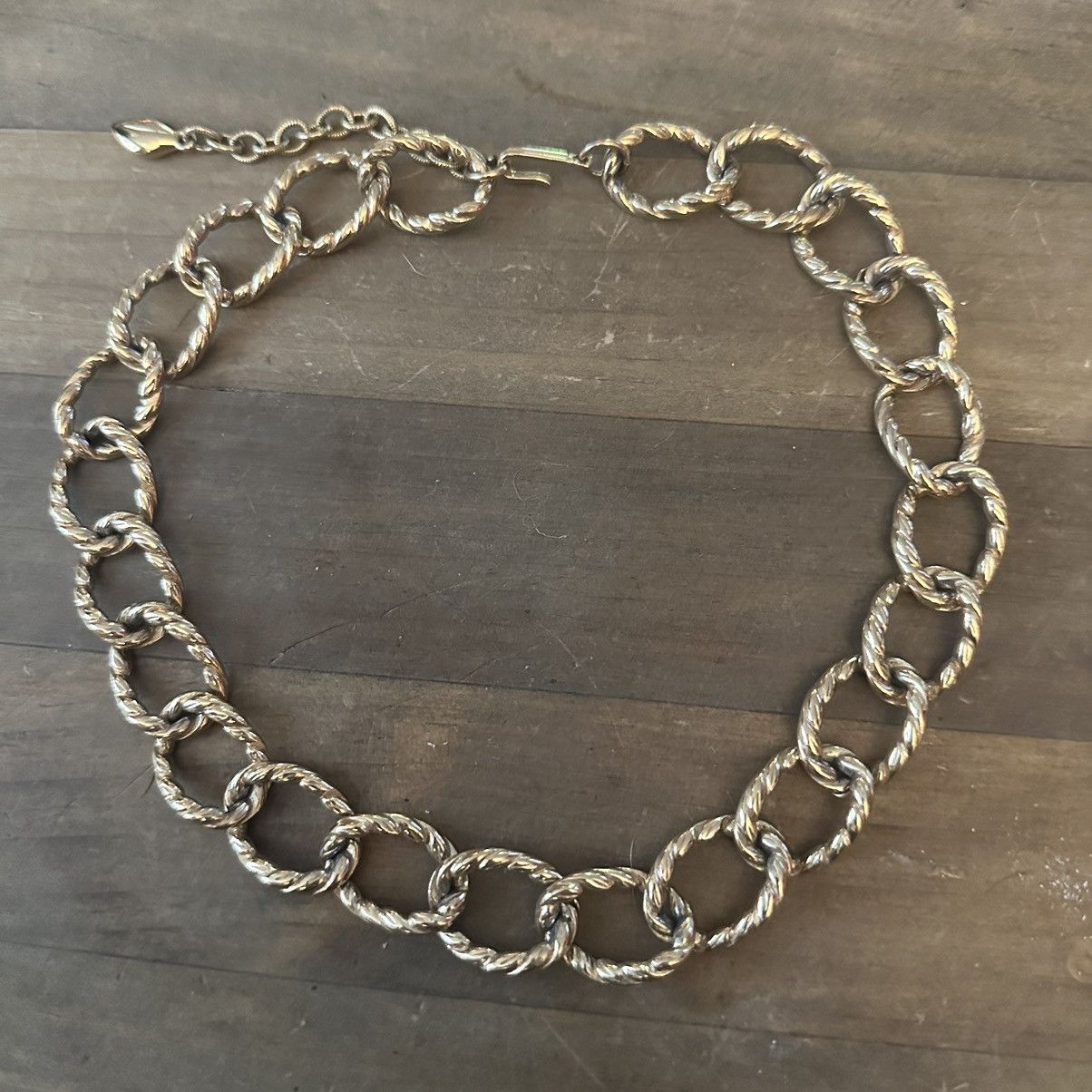 Vintage Vintage chunky twisted link collar necklace Size ONE SIZE - 2 Thumbnail