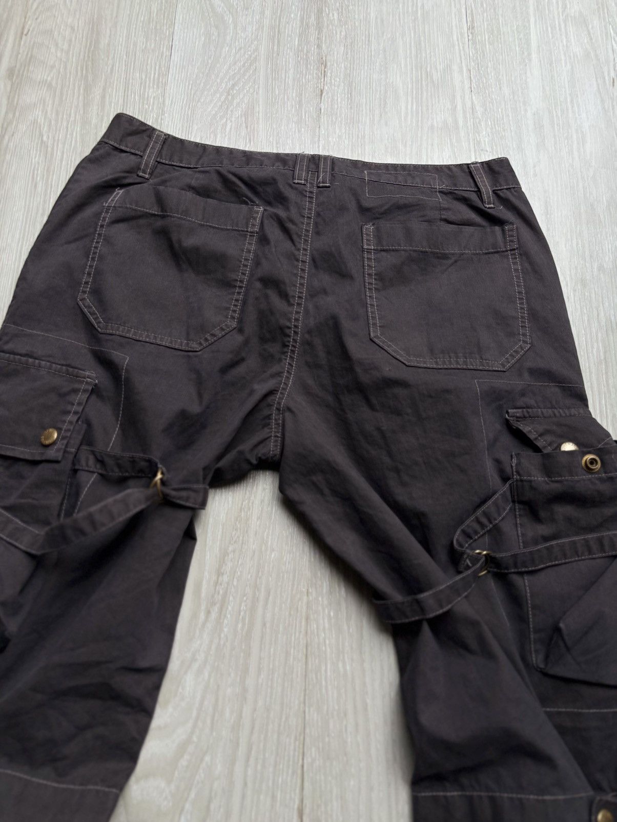 Japanese Brand Sevenj lace up flare cargo pants Size US 29 - 6 Thumbnail