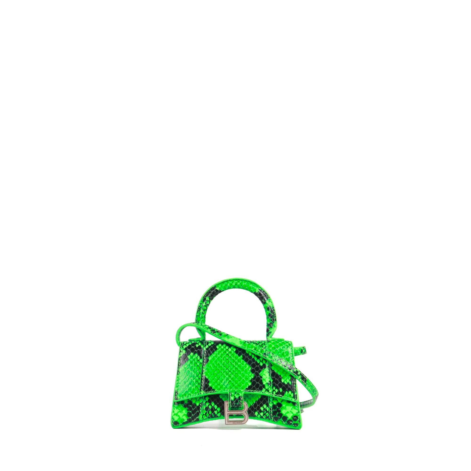 Balenciaga BALENCIAGA - Hourglass Mini Balenciaga shoulder bag in green python pattern leather Size ONE SIZE - 1 Thumbnail