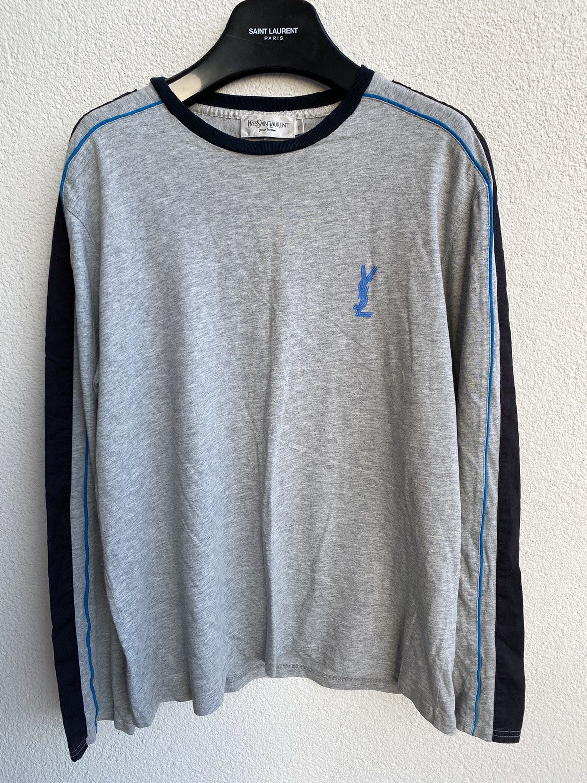 Yves Saint Laurent Big Logo YSL Longsleeve Rare Size US L / EU 52-54 / 3 - 1 Thumbnail