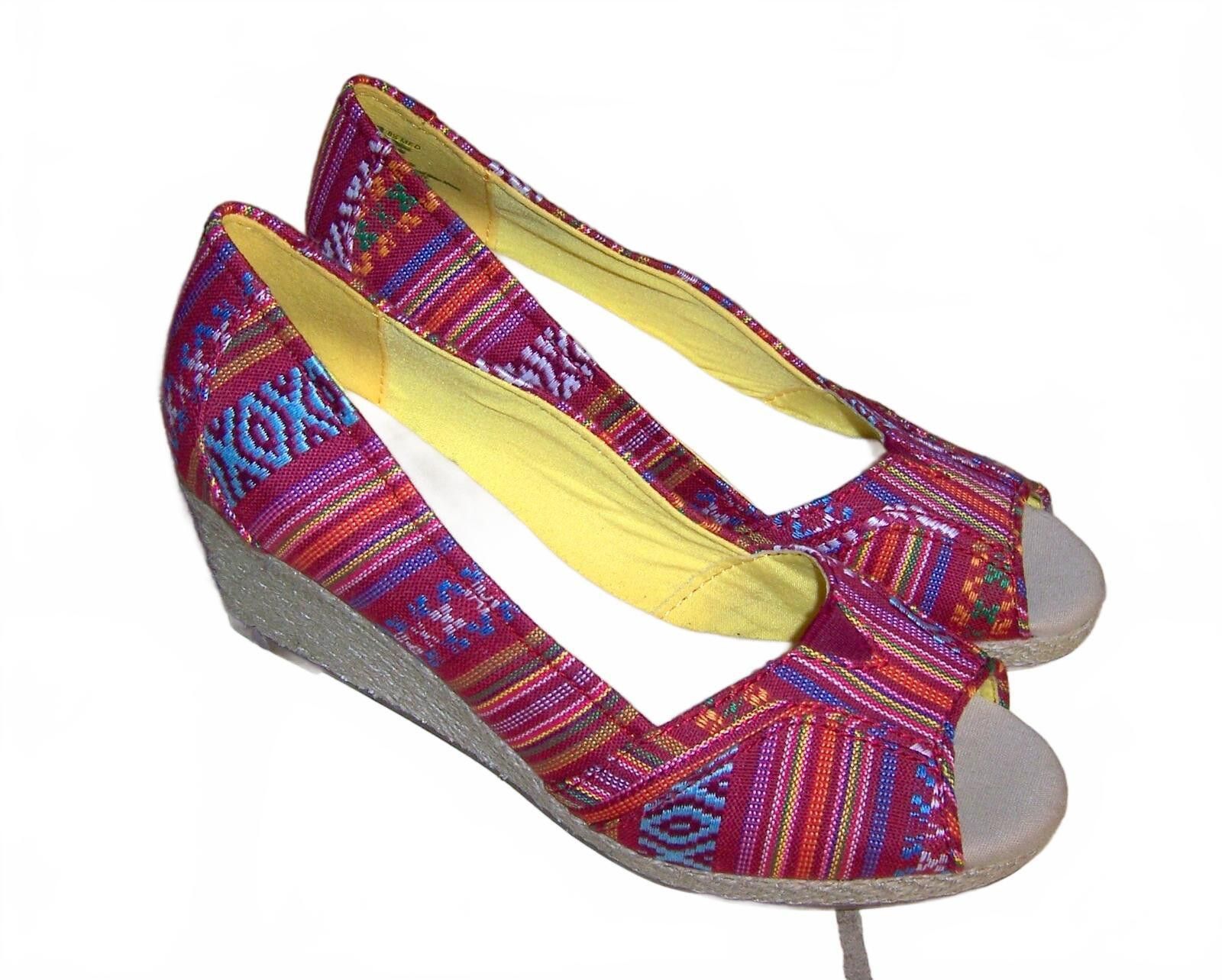 Sonoma Sonoma Multicolored Fabric Peep-Toe Espadrille Wedges- 8.5 M Size US 8.5 / IT 38.5 - 3 Thumbnail