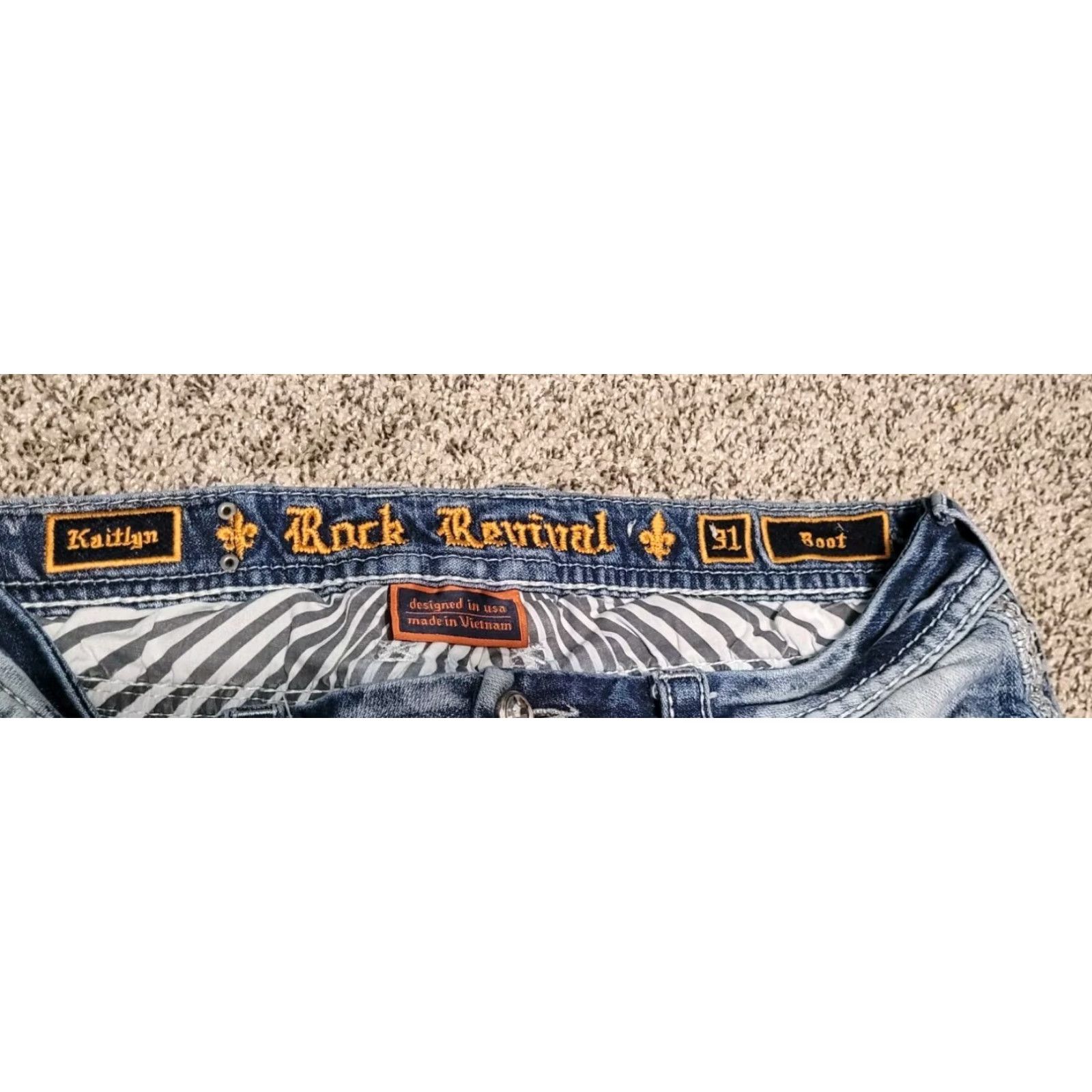 Vintage ROCK REVIVAL Jeans Womens Size 30 Bootcut Denim 5-Pocket Embroidered Rhinestone Anzelie Mid Rise Blue Size 30" / US 8 / IT 44 - 3 Thumbnail