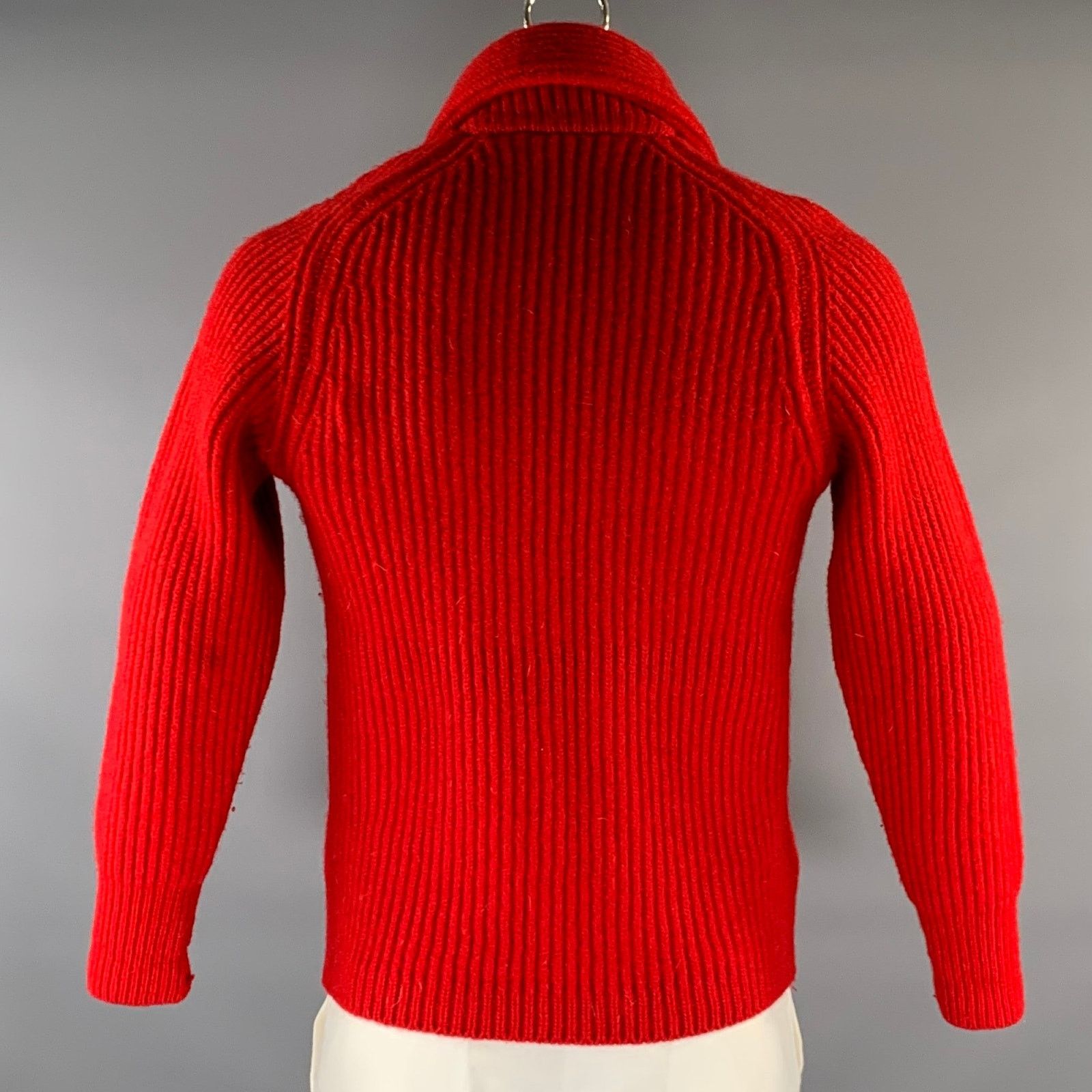Pringle Of Scotland PRINGLE Size L Red Knit Wool Shawl Cardigan Size US L / EU 52-54 / 3 - 3 Thumbnail