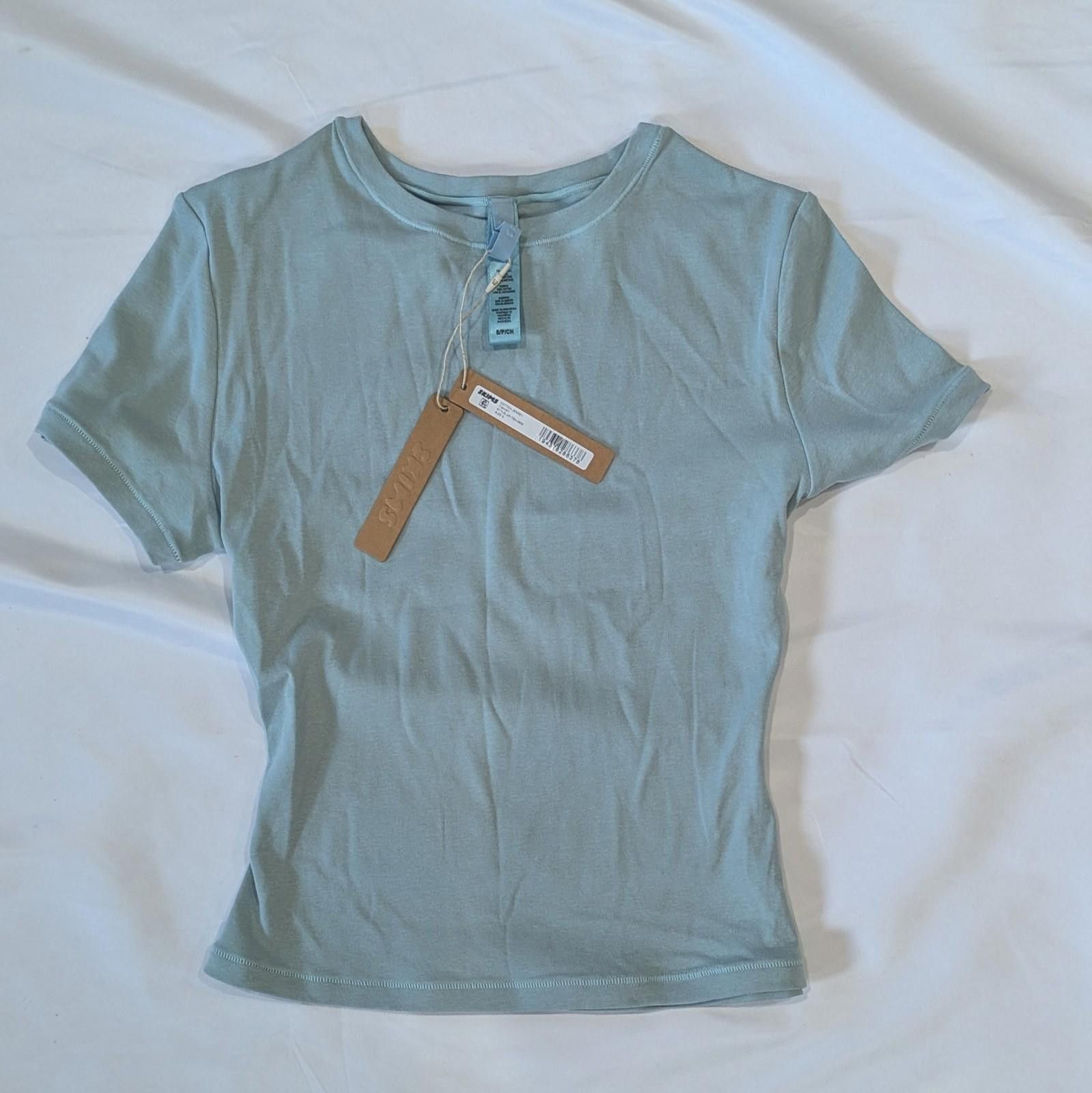 Swims SKIMS Cotton Jersey Fitted Crew Neck T-Shirt Mineral Green M Size M / US 6-8 / IT 42-44 - 3 Thumbnail