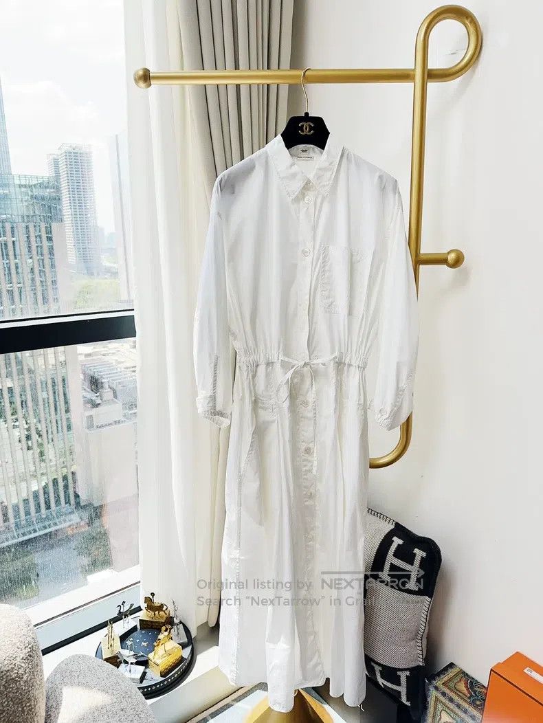 Hermes Hermes White Long Sleeve Flared Dress Size XS / US 0-2 / IT 36-38 - 1 Thumbnail