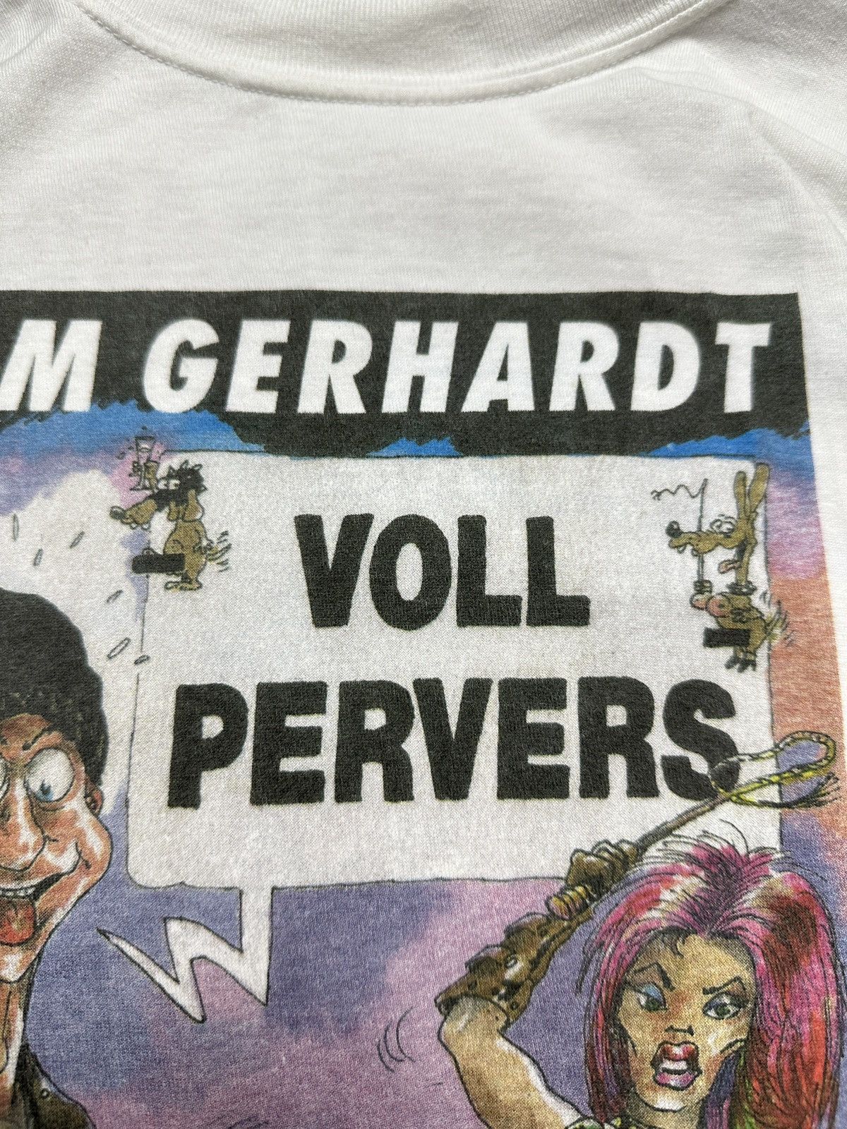 Vintage Tom Gerhardt Voll Pervers Tour ‘95 Humor Crazy Print 1995 Size US L / EU 52-54 / 3 - 6 Thumbnail