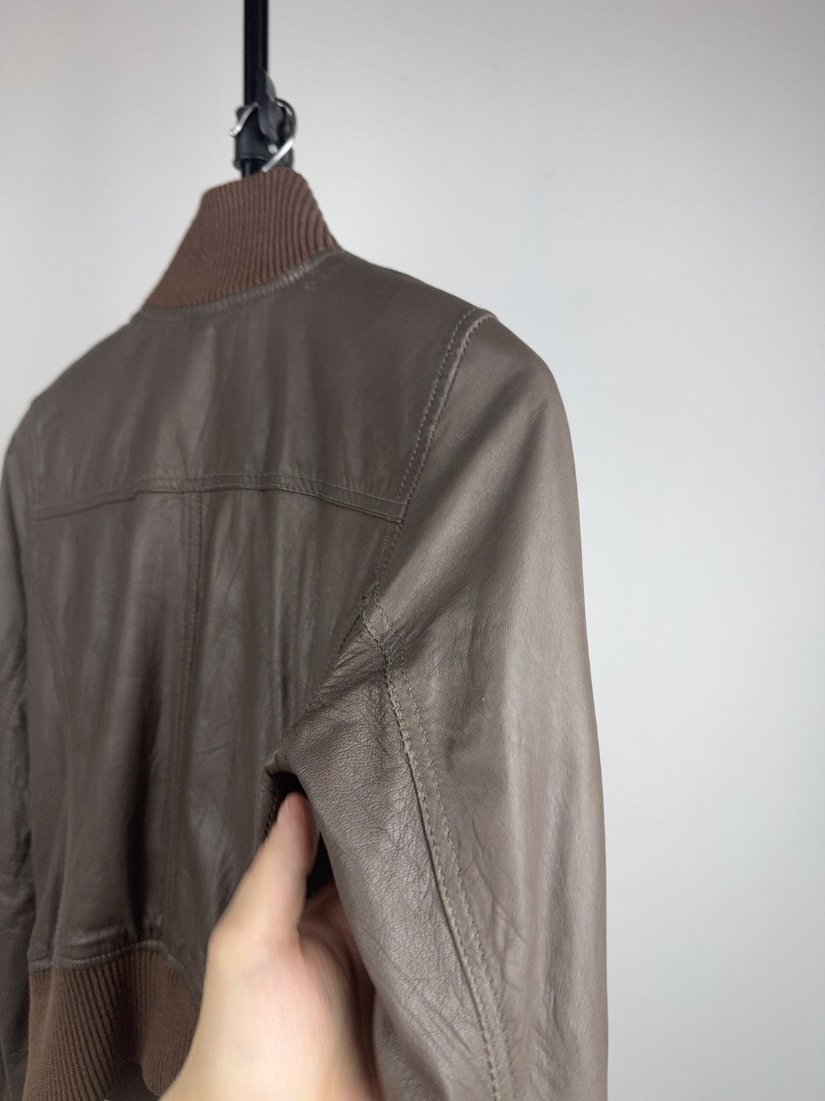 Genuine Leather Saint Tropez Cropped Rock Punk Leather Bomber Jacket XS Y2K Size XS / US 0-2 / IT 36-38 - 12 Thumbnail