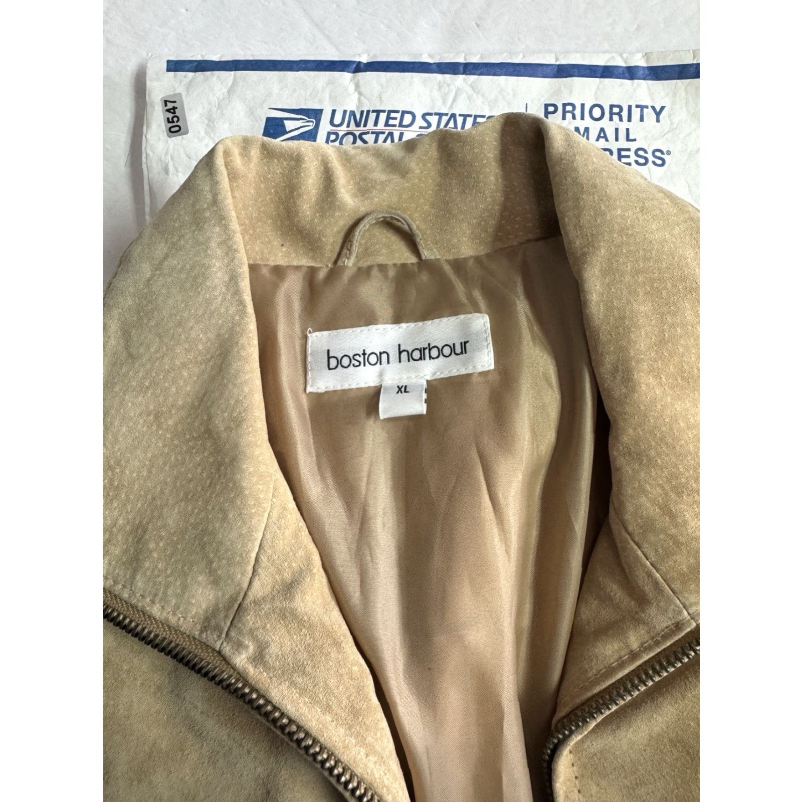 Vintage Boston Harbour Beige Suede Genuine Leather Zip Jacket Mens Size XL Size US XL / EU 56 / 4 - 3 Thumbnail