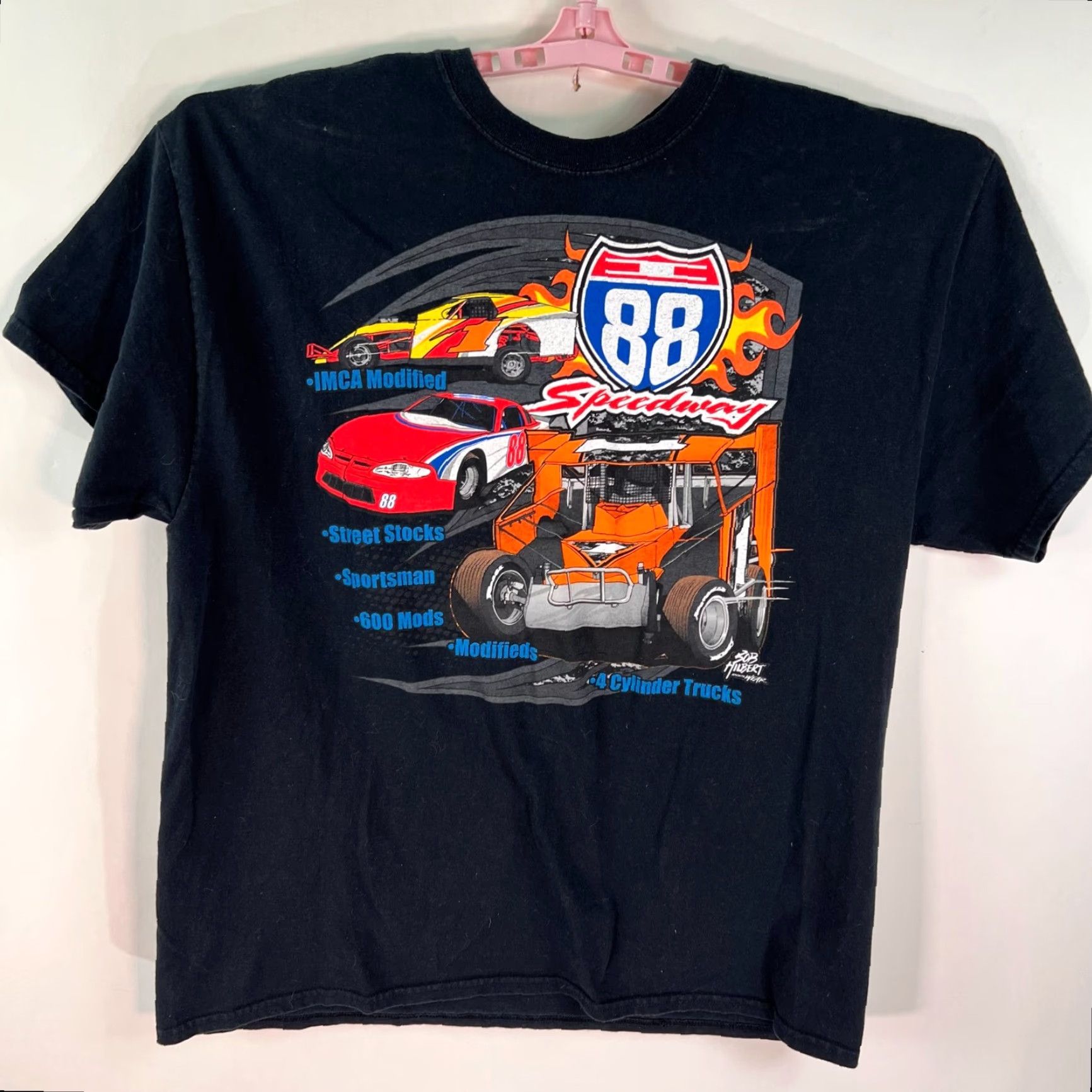 Gildan Gildan I 88 Speedway Graphics T Shirt XL Black 2 Sided Racing Tee Mens Size US XL / EU 56 / 4 - 4 Thumbnail