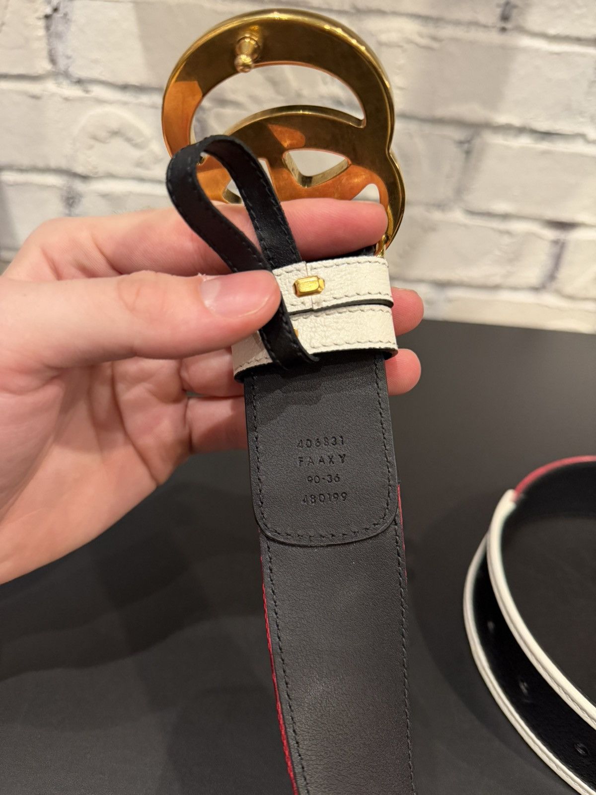 Adidas × Gucci Gucci x Adidas Leather Belt Size 32 - 7 Thumbnail