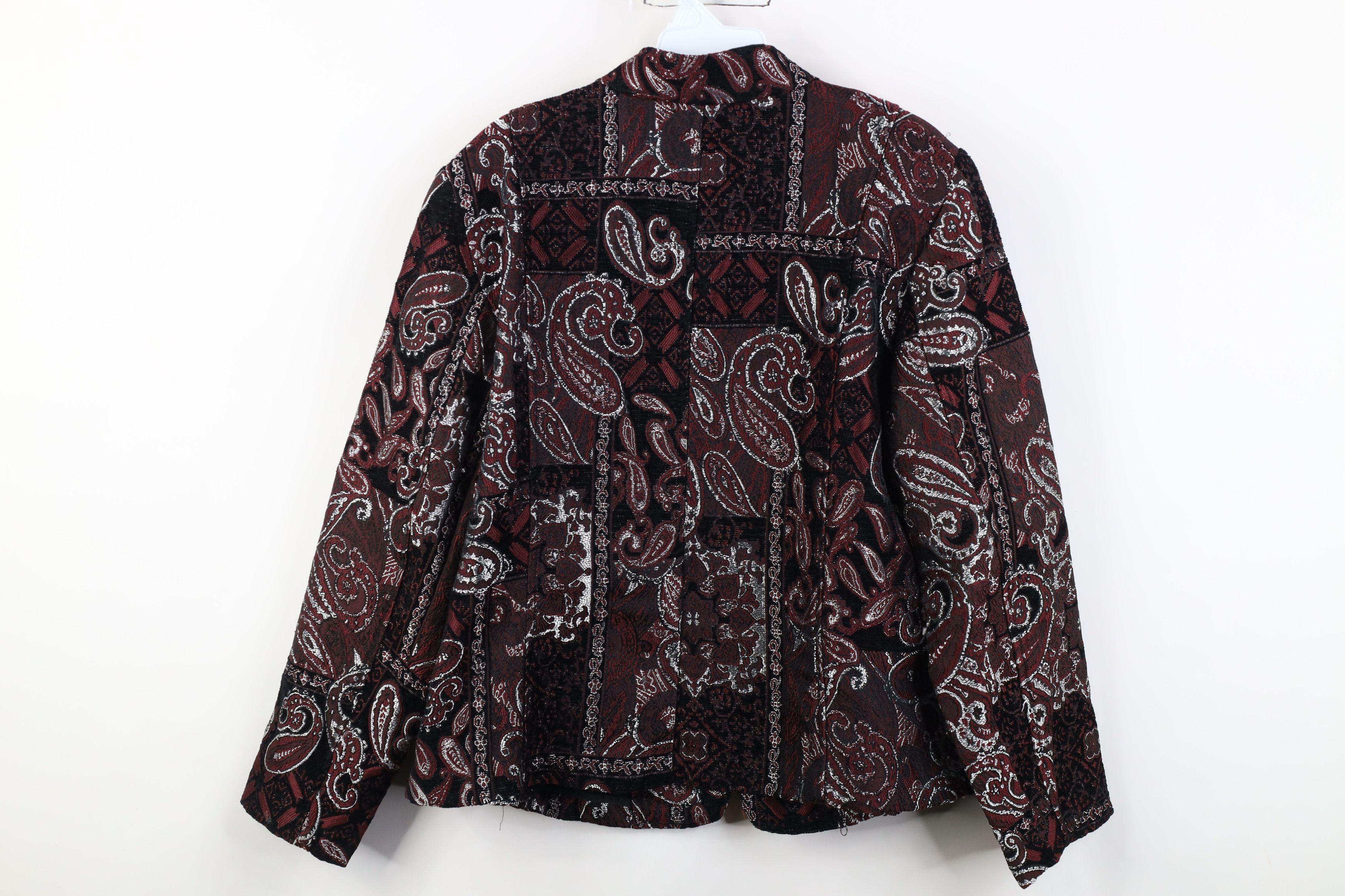 Vintage Vintage 90s Streetwear Paisley Flower Metallic Blazer Jacket Size L / US 10 / IT 46 - 11 Thumbnail