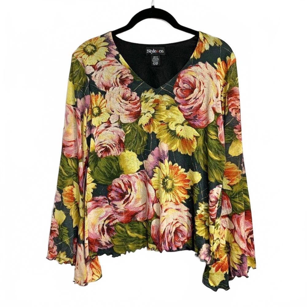 Style & Co Stylish Floral Print Top by Style & Co - Size M Size M / US 6-8 / IT 42-44 - 1 Thumbnail