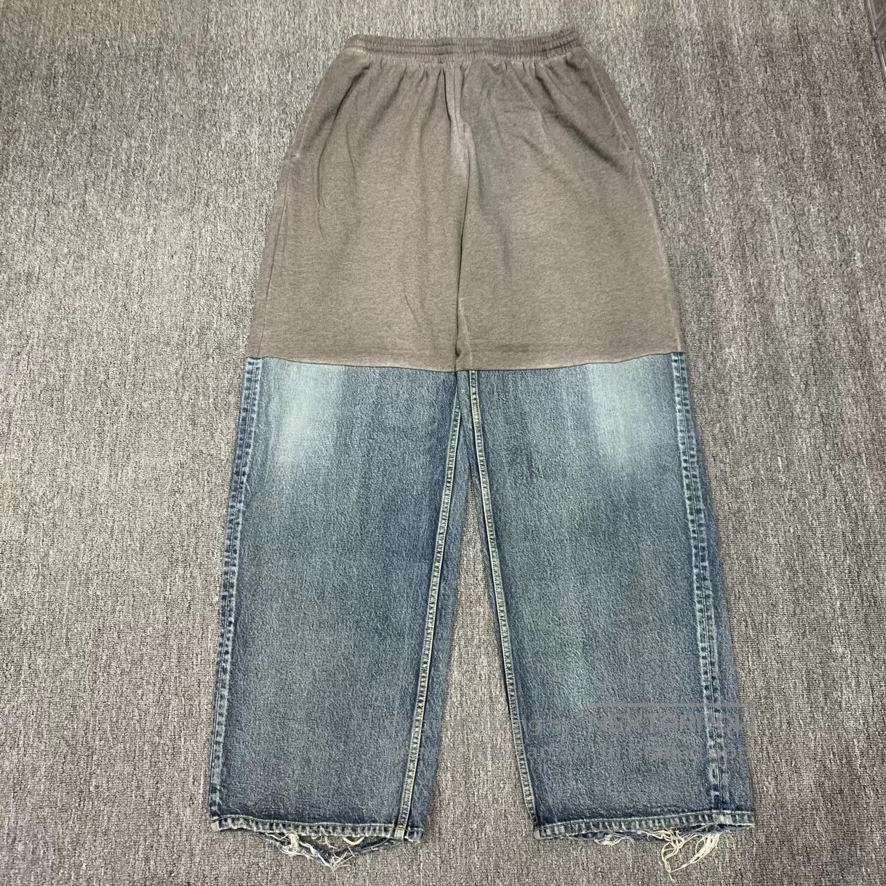 Balenciaga Balenciaga Denim and Jersey Panel Sweatpants. Size US 30 / EU 46 - 1 Thumbnail