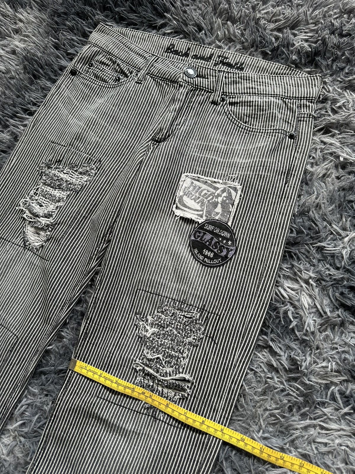 Japanese Brand [32/40] 00s Back & Forth boro wabash stripe jeans Size US 32 / EU 48 - 19 Thumbnail