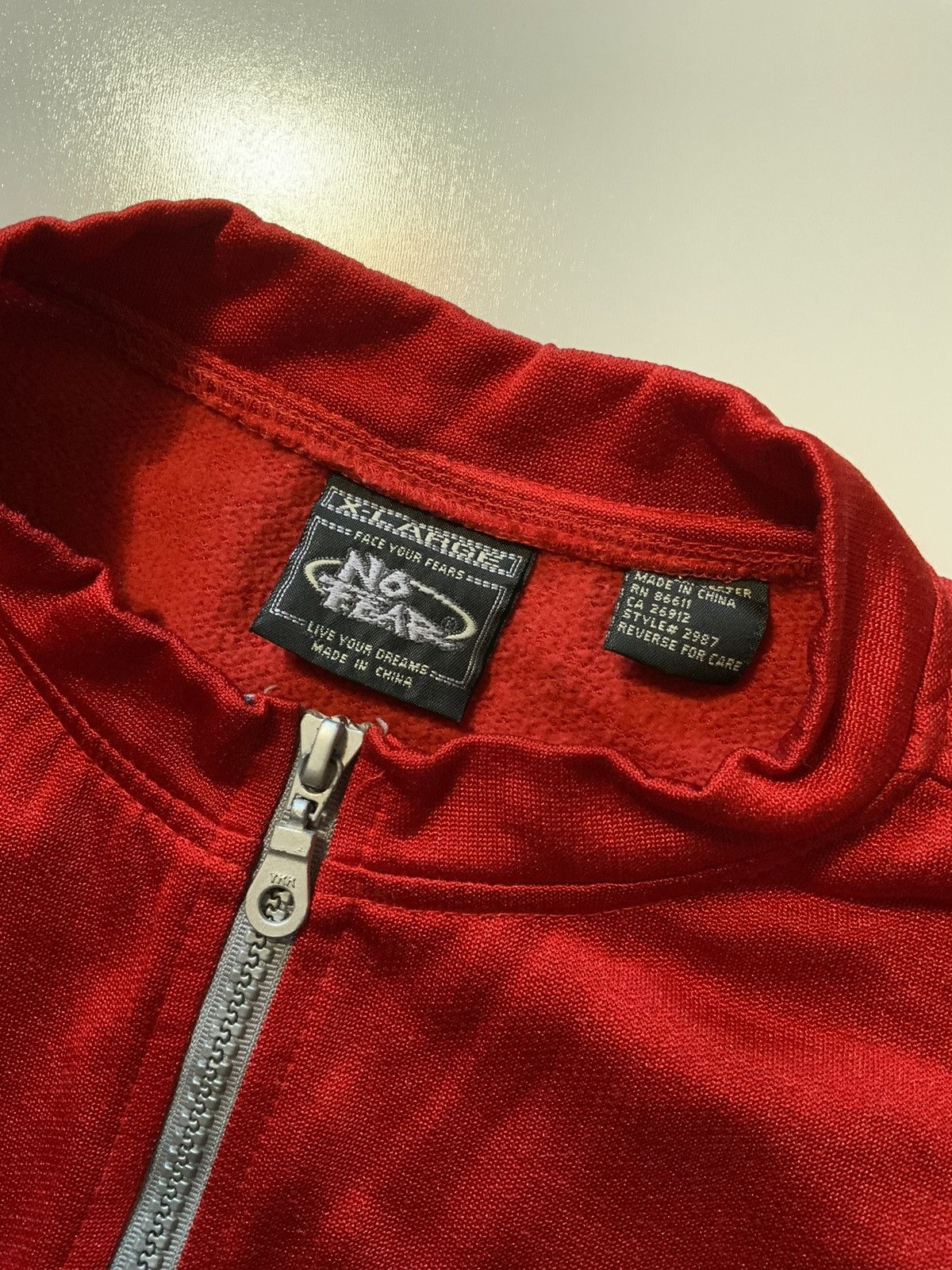 No Fear × Vintage Vintage No Fear Red 1/4 Zip Motocross BMX Racing Jersey Size US XL / EU 56 / 4 - 6 Thumbnail