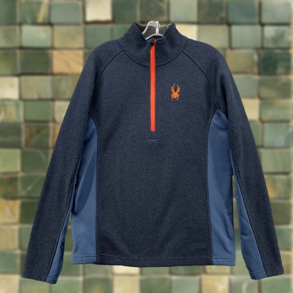 Spyder Spyder Sweater Men's M 1/4 Zip Heavy Knit Tech Performance Gorpcore Blue Solid Long Sleeve Mock Neck 90s Mens Size US M / EU 48-50 / 2 - 1 Thumbnail
