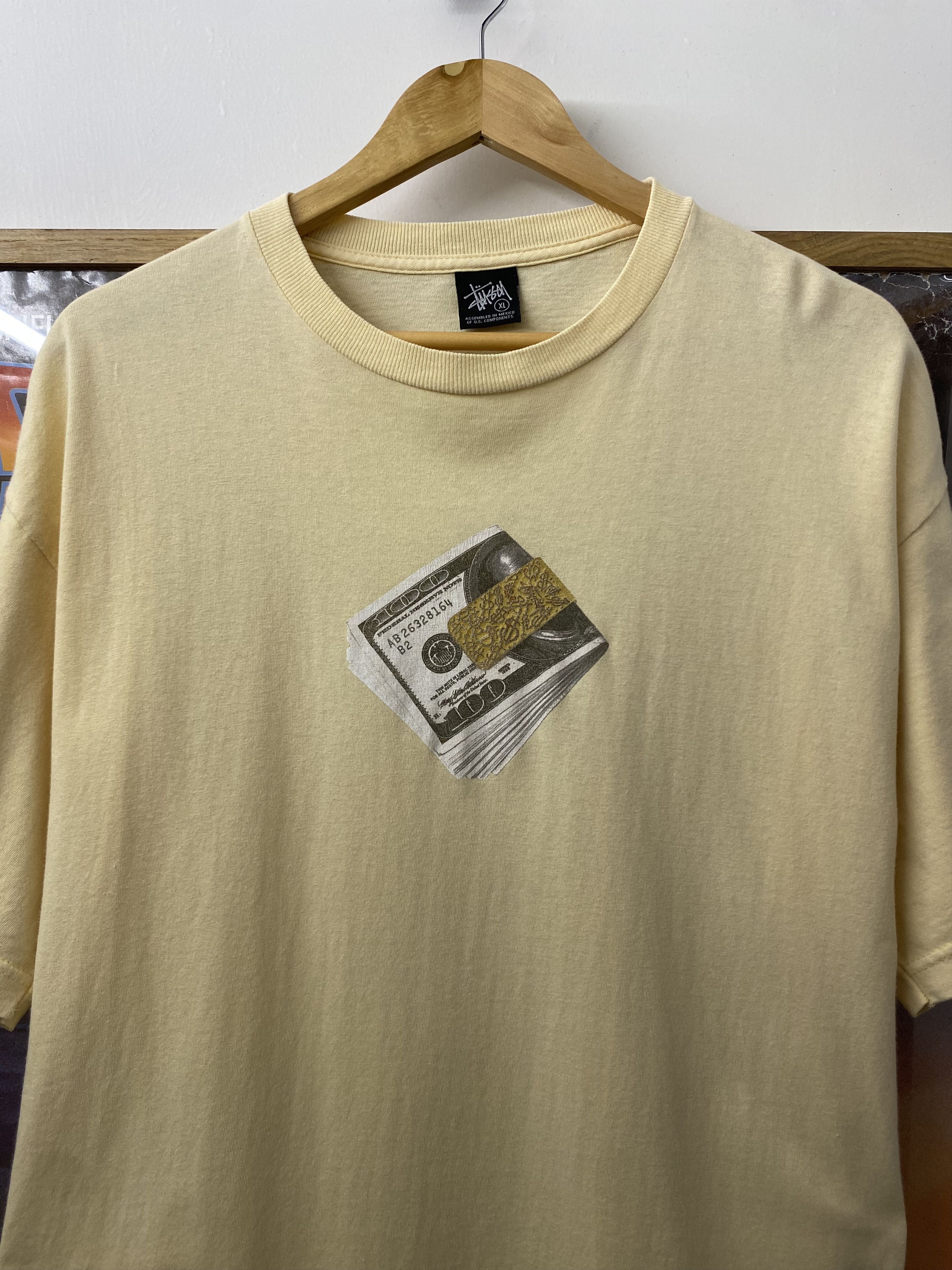 Stussy 00s Vintage Stussy Money Clipped 100$ Bills Graphic T Shirt Size US XL / EU 56 / 4 - 5 Thumbnail