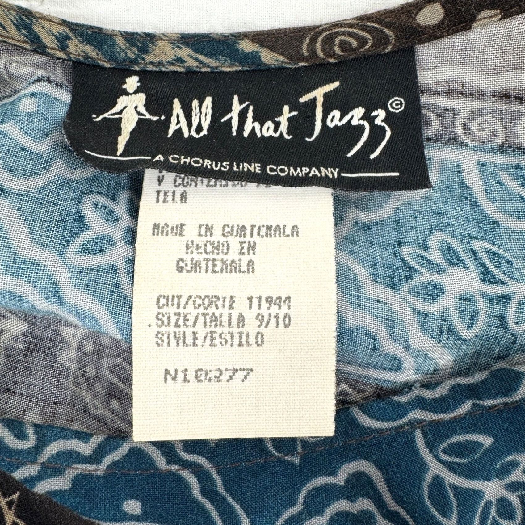 Vintage VINTAGE All That Jazz 90s Rayon Boho Geometric Paisley Mini Dress Blue Brown 9/10 Size L / US 10 / IT 46 - 3 Thumbnail