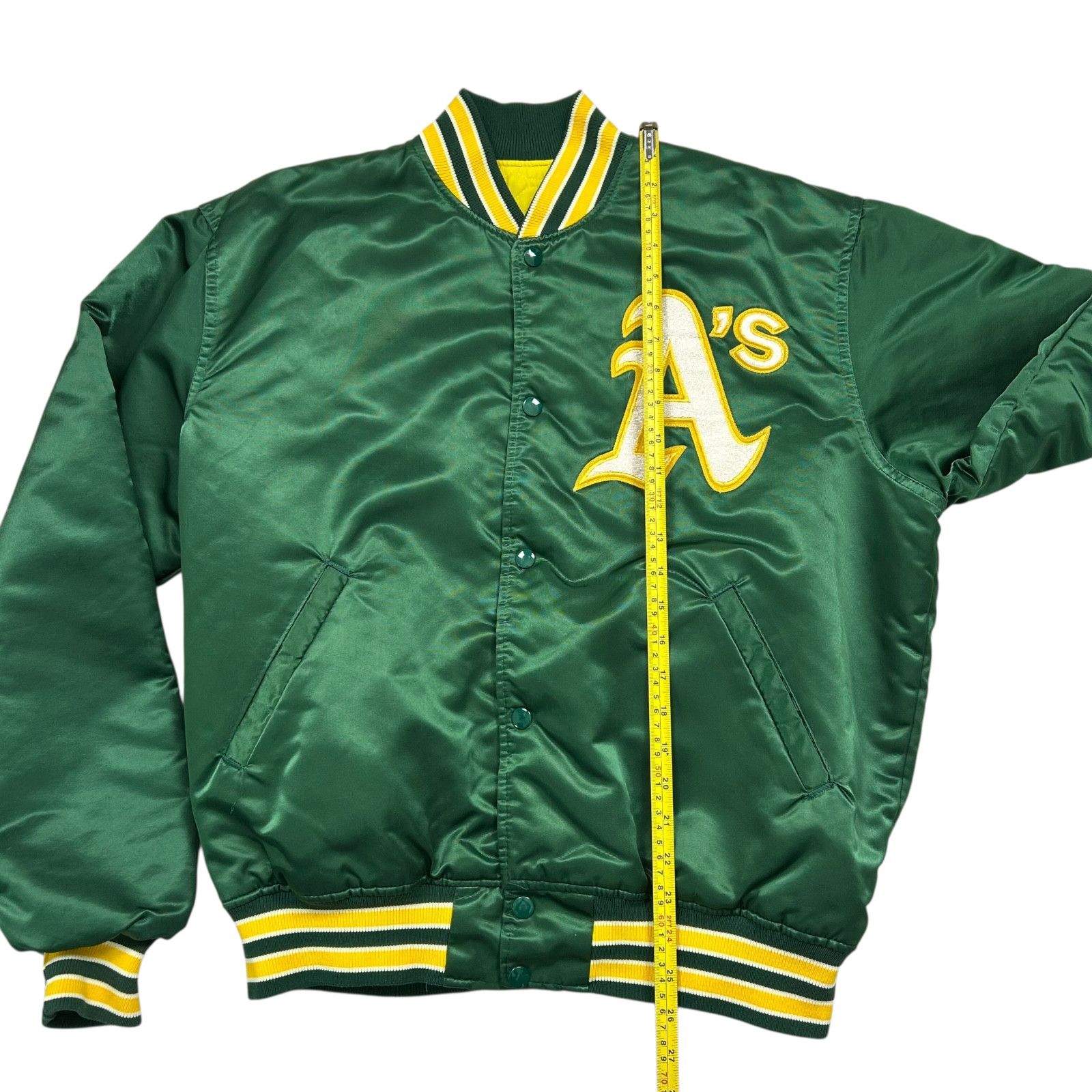 MLB VTG 90s OAKLAND ATHLETICS A's STARTER SATIN JACKET BIG LOGO Size US L / EU 52-54 / 3 - 8 Thumbnail