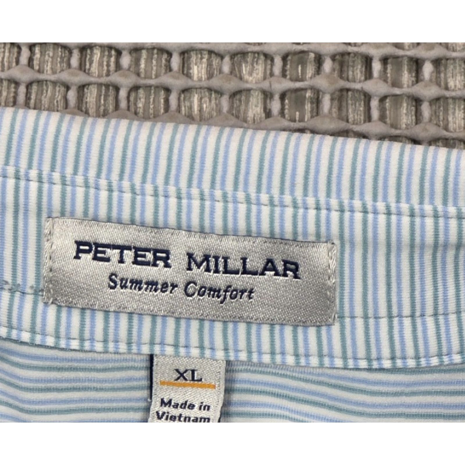 Peter Millar Peter Millar Polo Performance Shirt XL Blue Stripe Summer Comfort Eagle Point Polo Shirt Men Size US XL / EU 56 / 4 - 7 Thumbnail