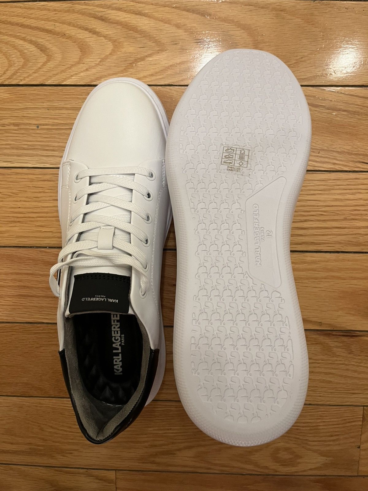 Karl Lagerfeld [BRAND NEW] Karl Lagerfeld sneakers - Low top white leather Size US 12 / EU 45 - 5 Thumbnail