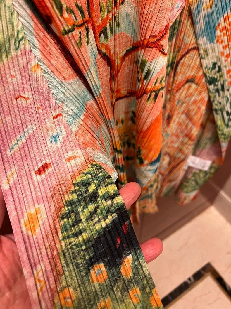 Issey Miyake Issey Miyake size:3 Yellow pleated floral cardigan Size S / US 4 / IT 40 - 7 Thumbnail