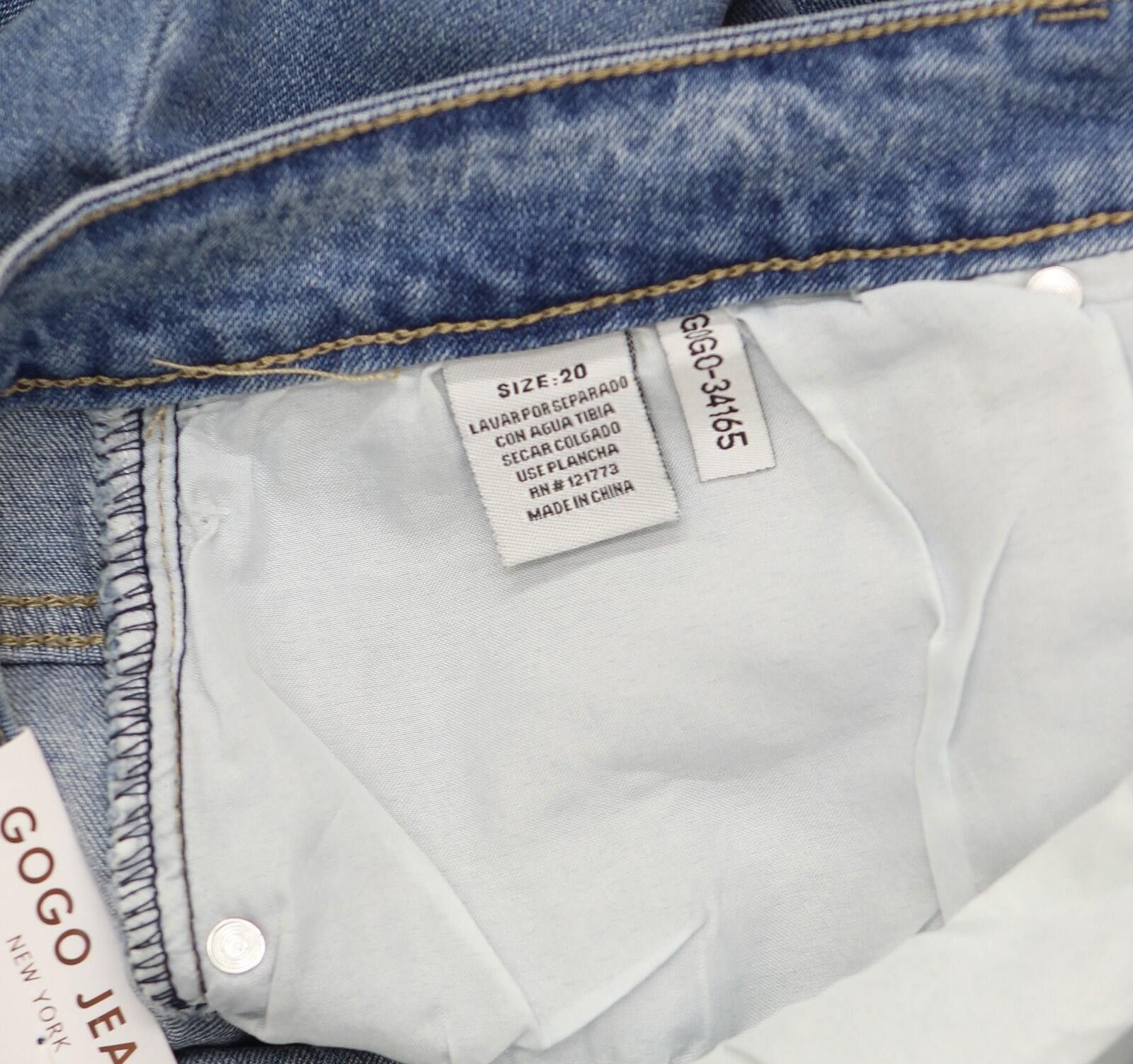 Other Nwt Gogo Jeans Frayed Jeans Medium White Wash Blue 20w Size 42" / US 20 - 6 Thumbnail