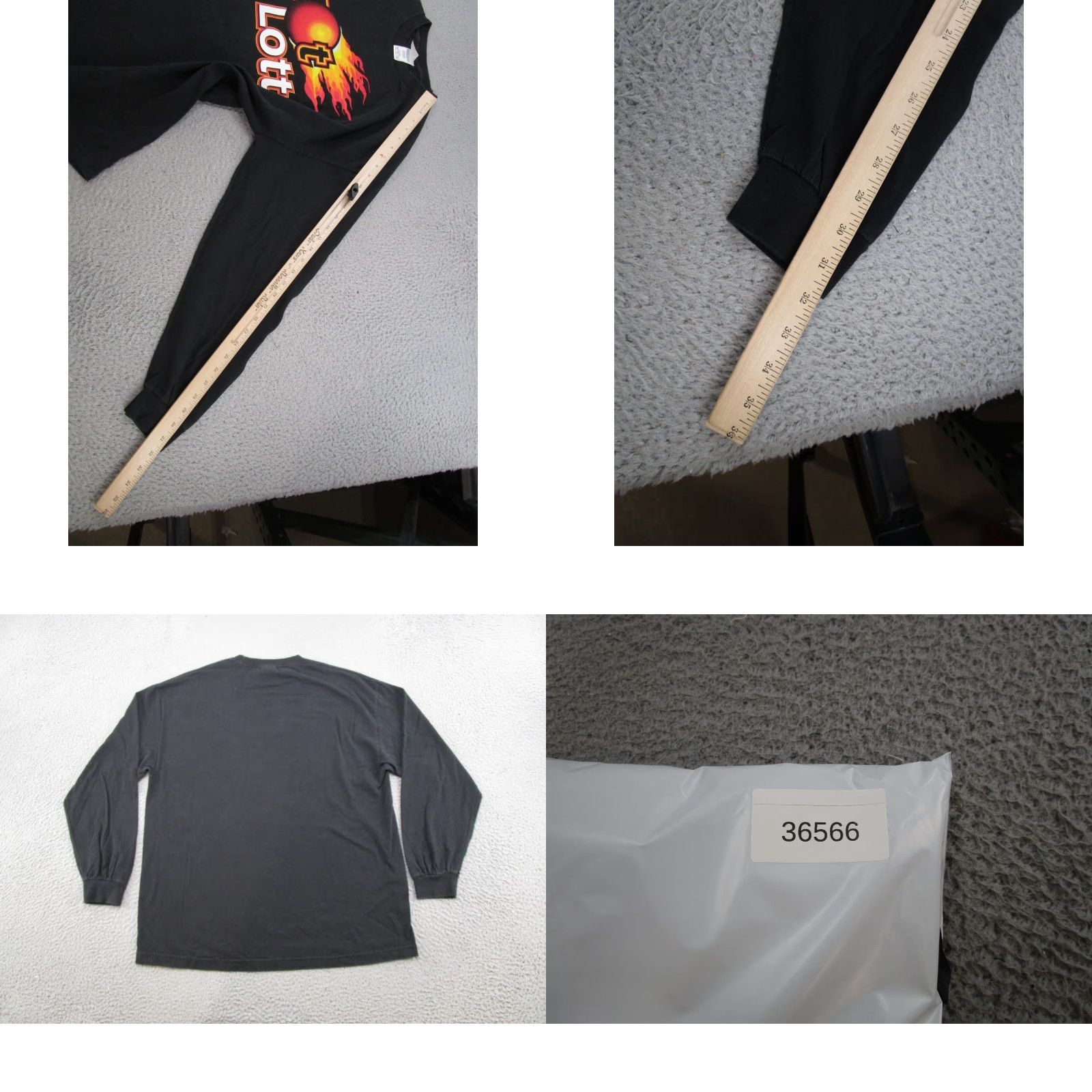 Vintage VINTAGE Alstyle Lotto Gambling Long Sleeve Shirt XL Black Cotton Men Crew Neck 1990s 90s Football Flames Graphic Size US XL / EU 56 / 4 - 8 Thumbnail