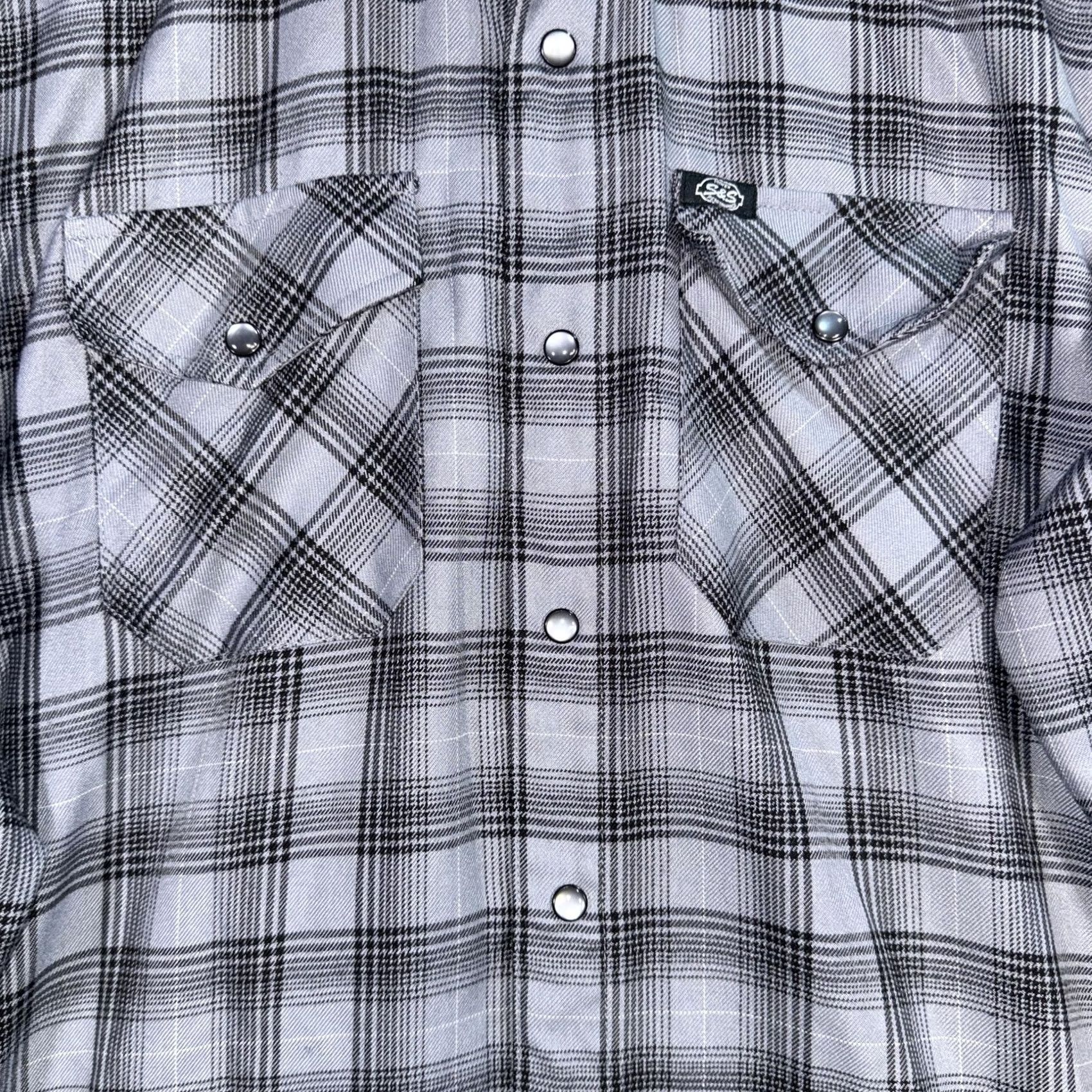 Vintage Dixxon Flannel Shirt Mens M Gray Plaid Teardrop Snap Front Long Sleeve Size US M / EU 48-50 / 2 - 6 Thumbnail