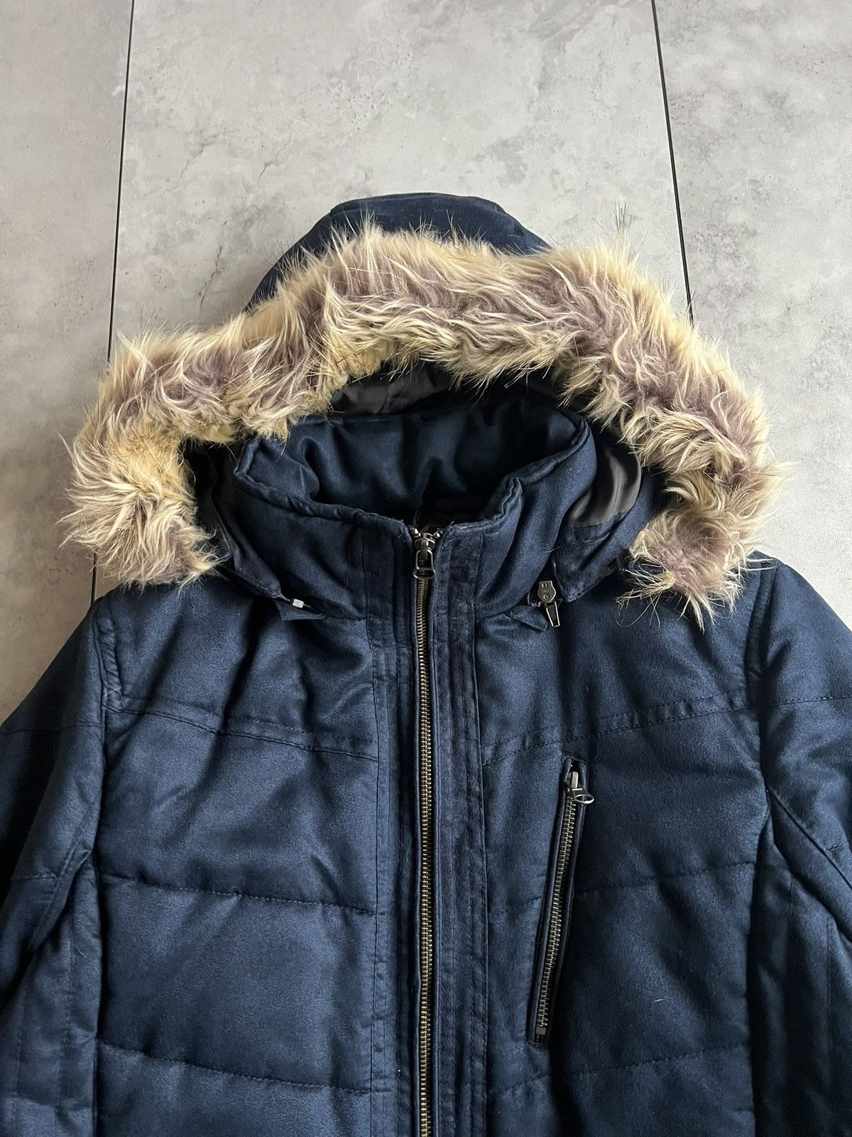 Japanese Brand Tak-Q Fur Hooded Padded Jacket Size US M / EU 48-50 / 2 - 2 Thumbnail