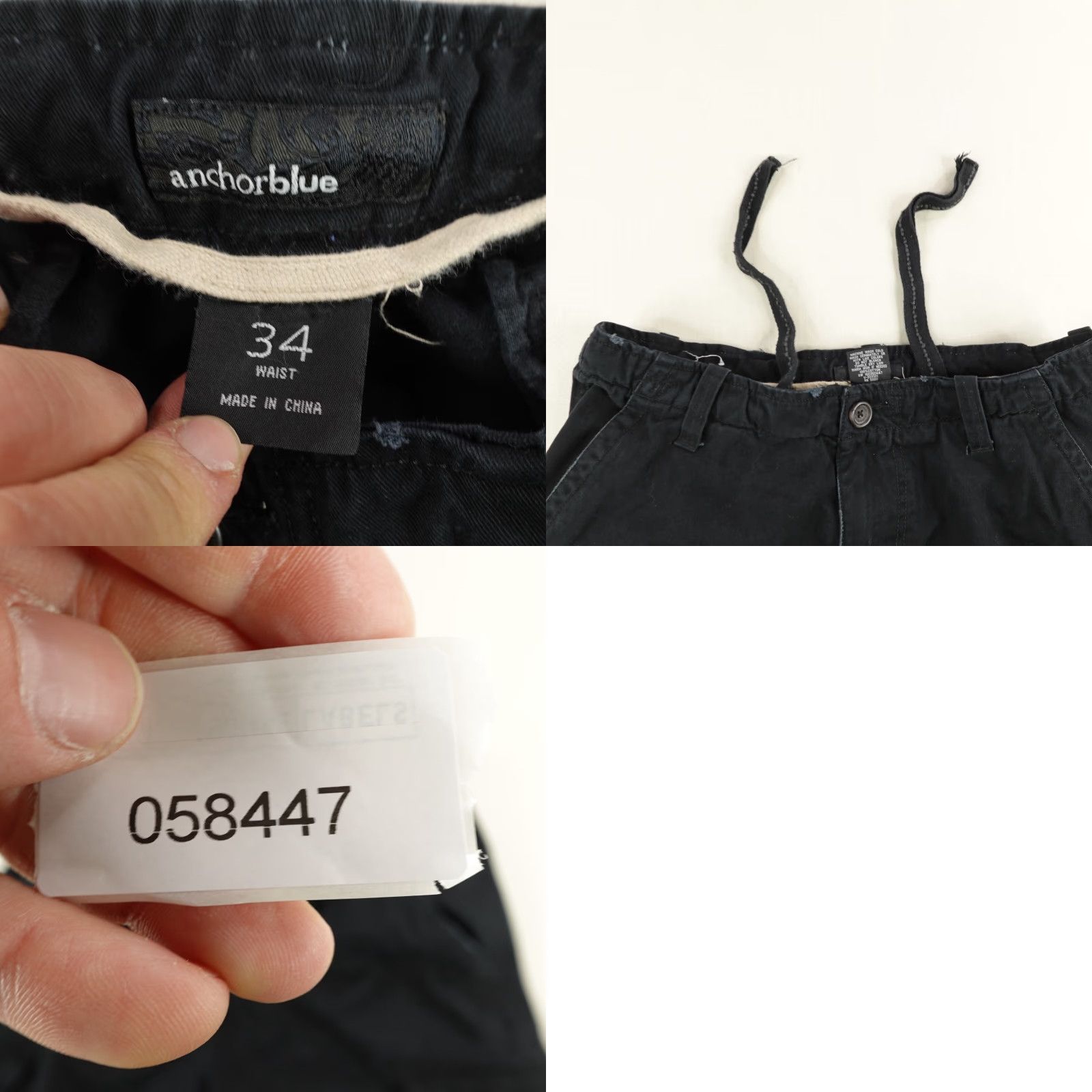 Anchor Blue VINTAGE Anchor Blue Cargo Shorts Mens 34 Black Canvas Grunge 90s Casual Outdoor Baggy Size US 33 - 8 Thumbnail