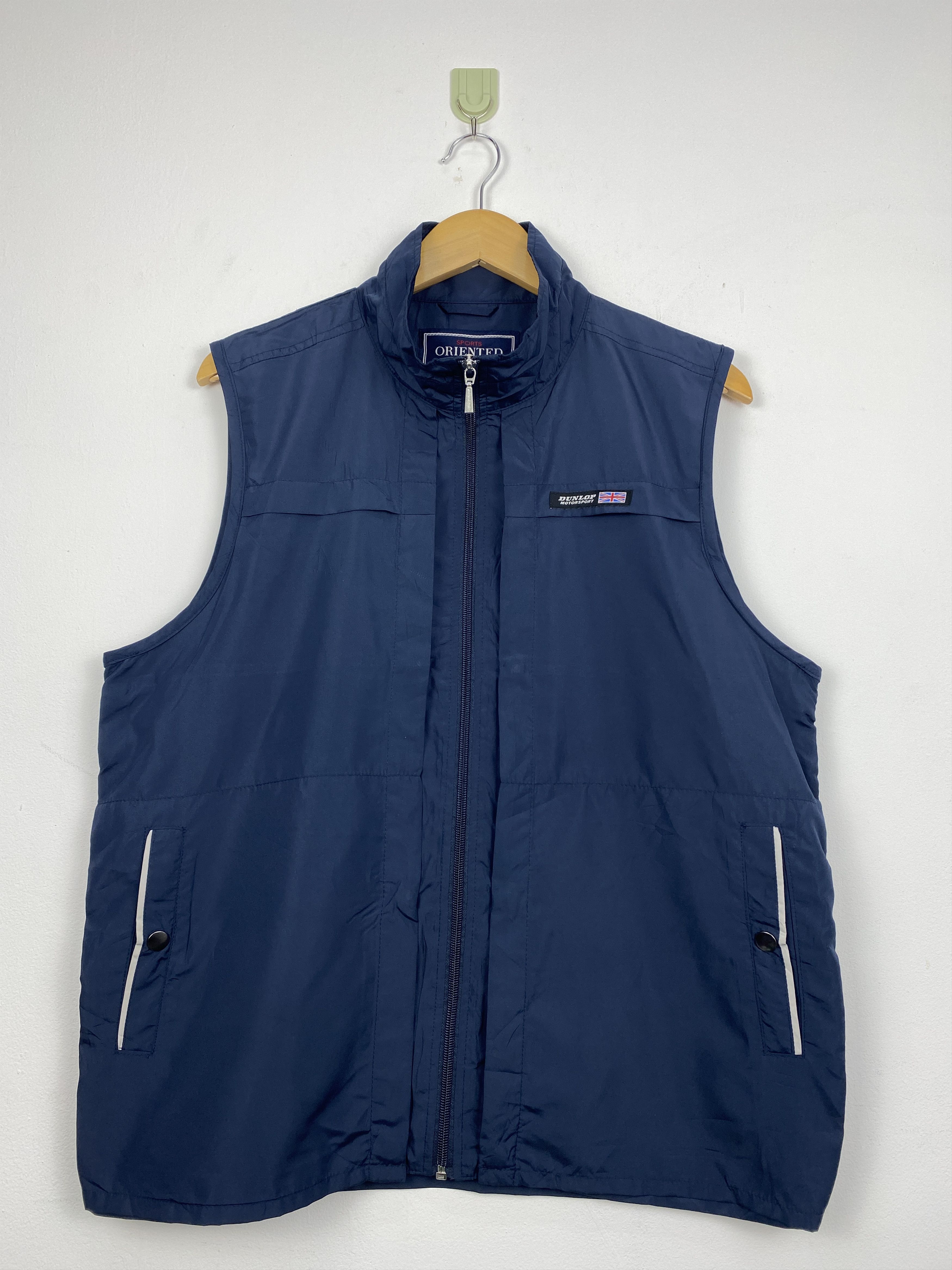 Vintage Dunlop Full Zipper Vest Blue AH0056