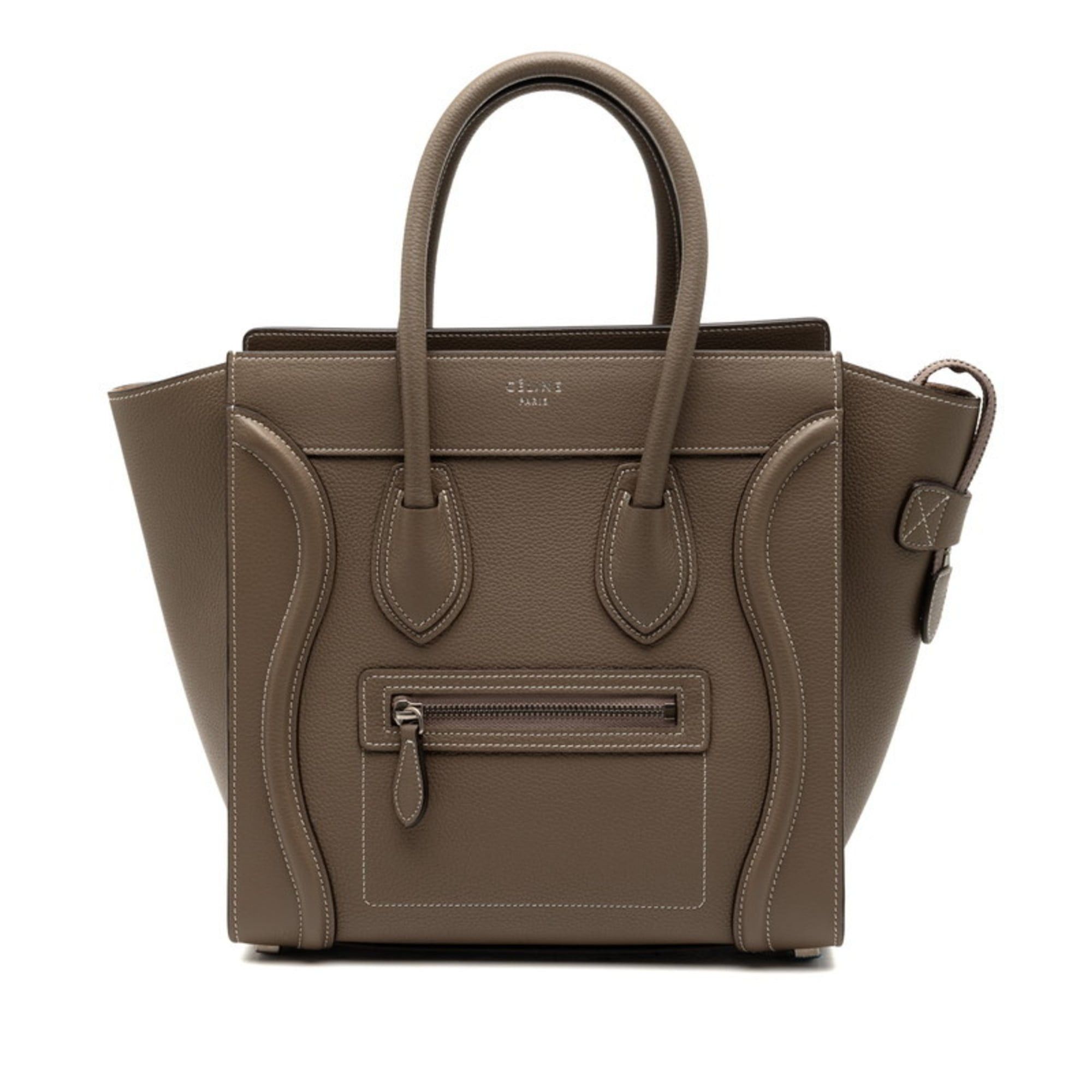 Celine Luggage Micro Shopper Handbag in Greige Leather for Women