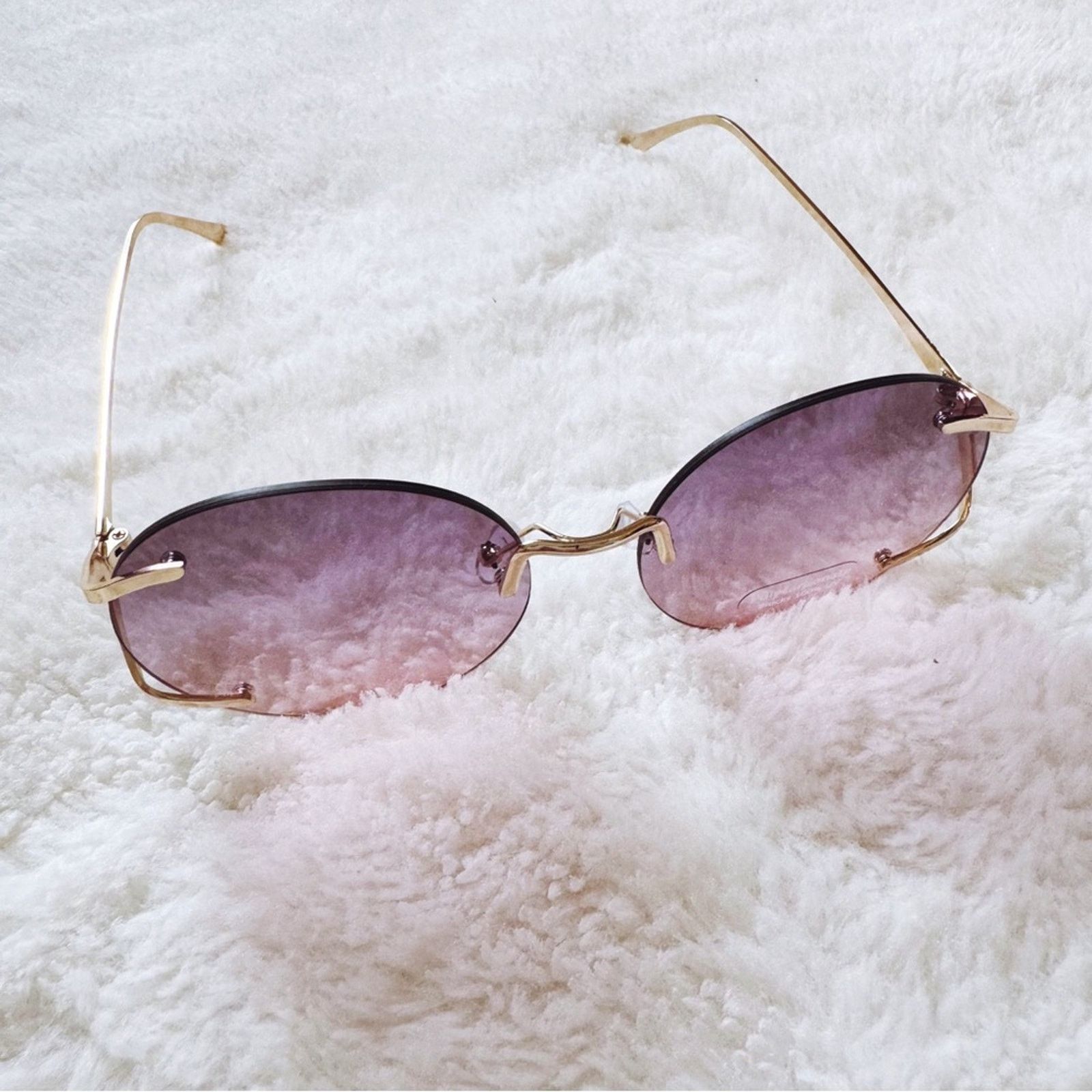 Other Ruth Clear Purple Round Metal Sunglasses Size ONE SIZE - 8 Thumbnail