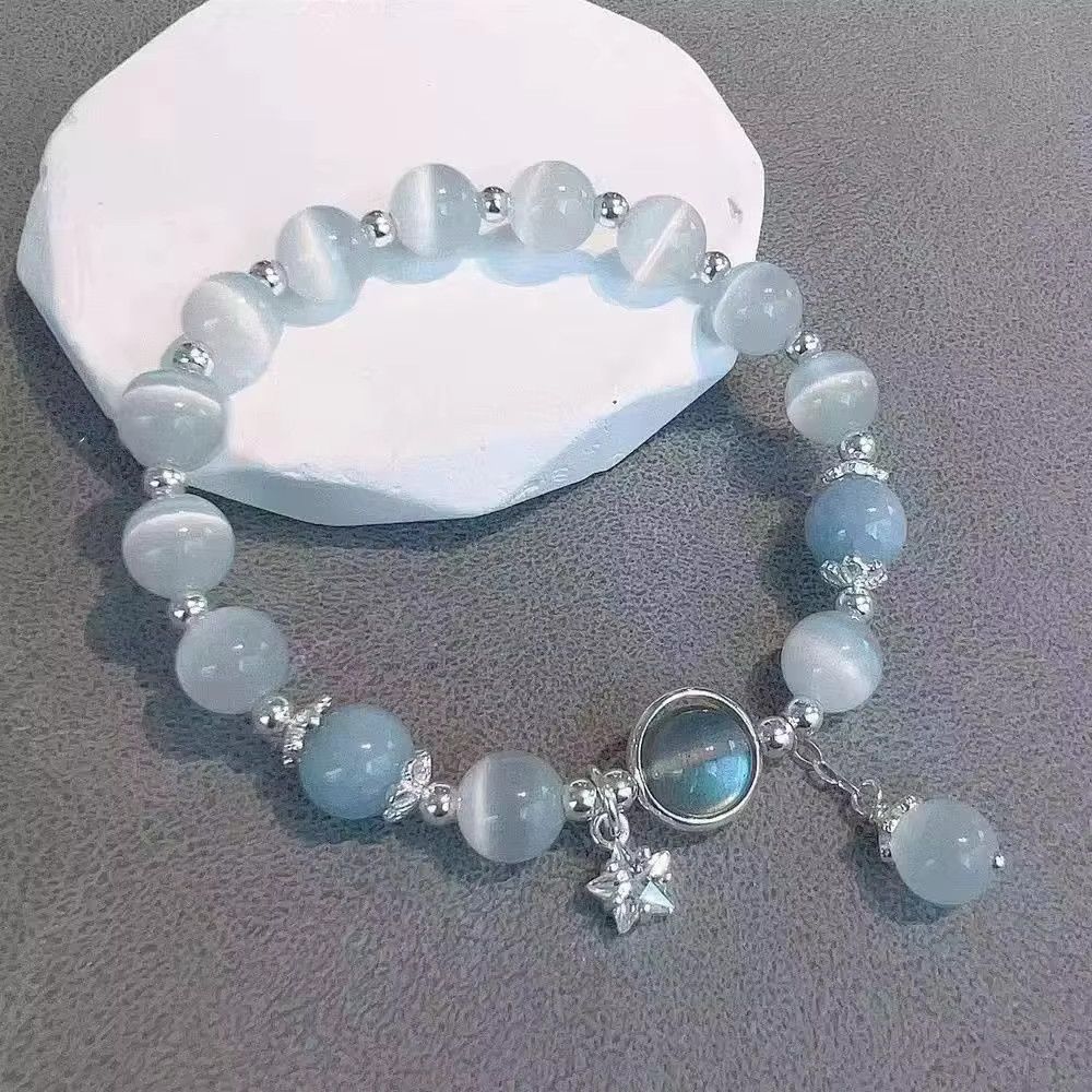 Jewelry Moonstone Crystal Five-pointed Star Bracelet Size ONE SIZE - 4 Thumbnail