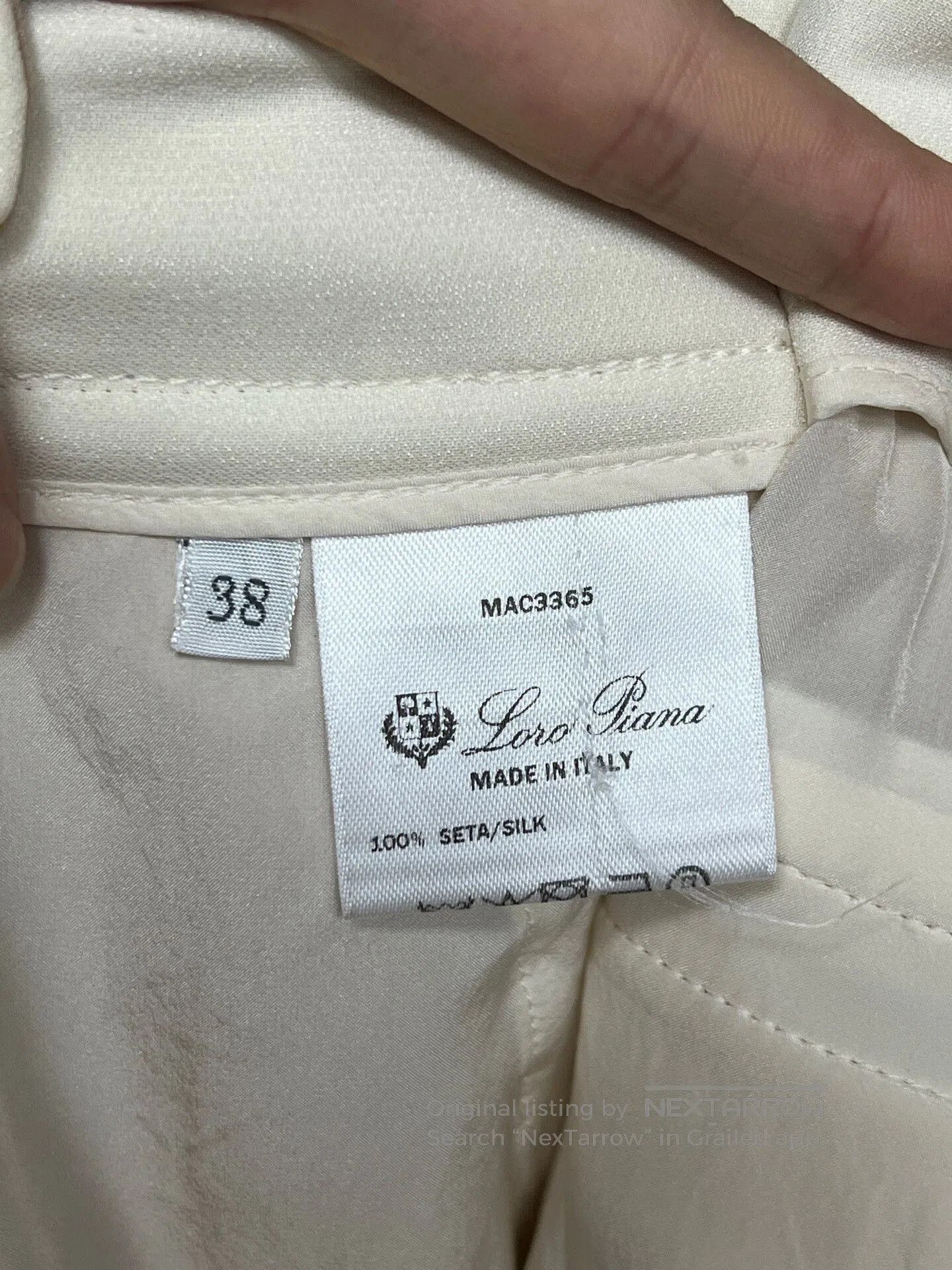 Loro Piana Loro Piana White Silk Wide-Leg Pants. Size 37" - 3 Thumbnail