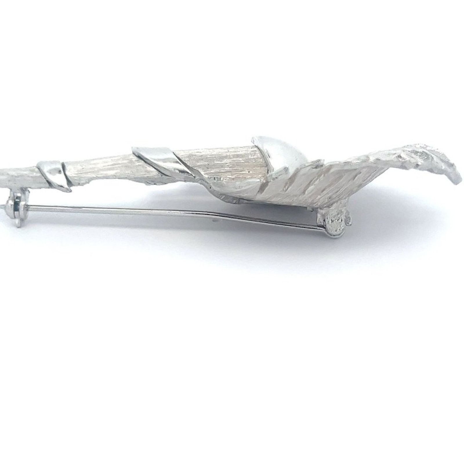& Other Stories Vintage Signed Ledo Silver Brush Tone Brooch Pin Size ONE SIZE - 6 Thumbnail