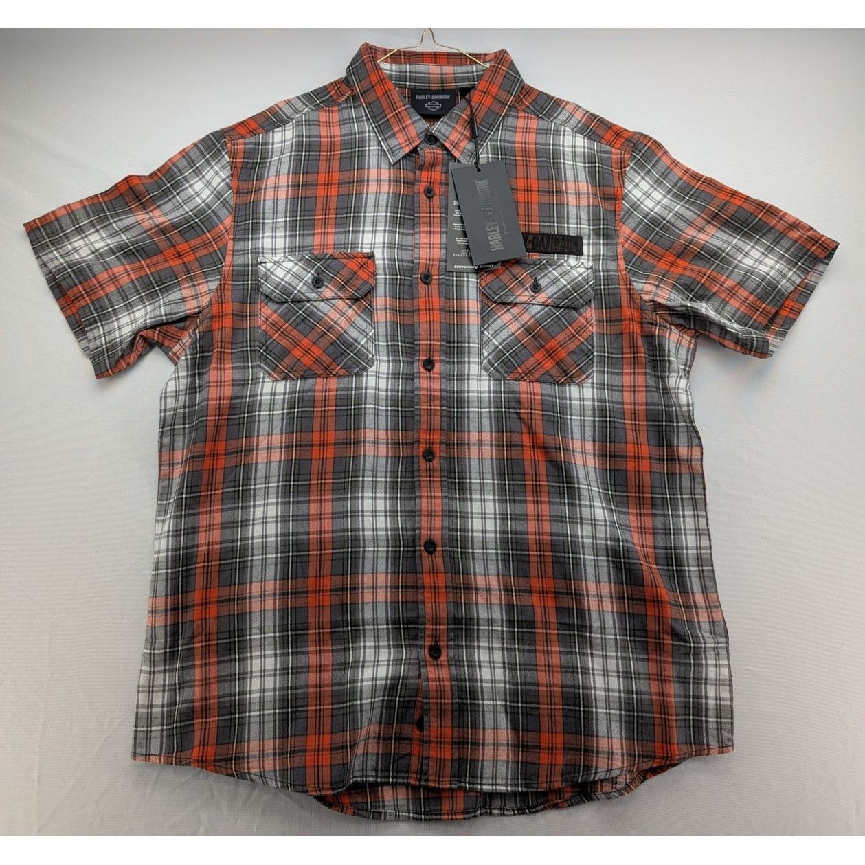 Harley Davidson NWT Harley Davidson Men's Block Font Yarn Dyed Plaid Shirt Size US L / EU 52-54 / 3 - 1 Thumbnail
