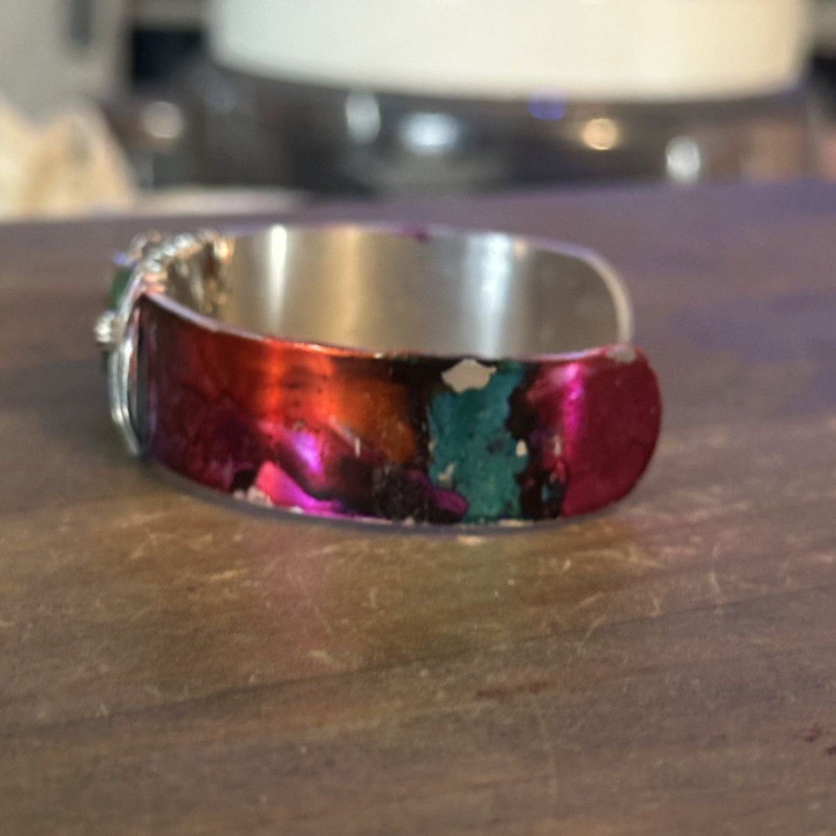 Other Handmade tie dye painted bangle cuff bracelet Size ONE SIZE - 6 Thumbnail